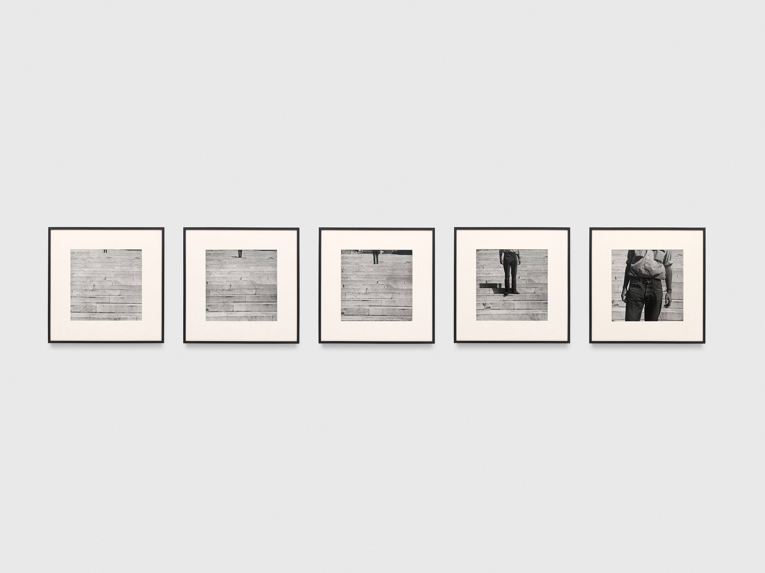 A photograph by Robert Rauschenberg, titled Cy + Roman Steps (I–V), dated 1952.