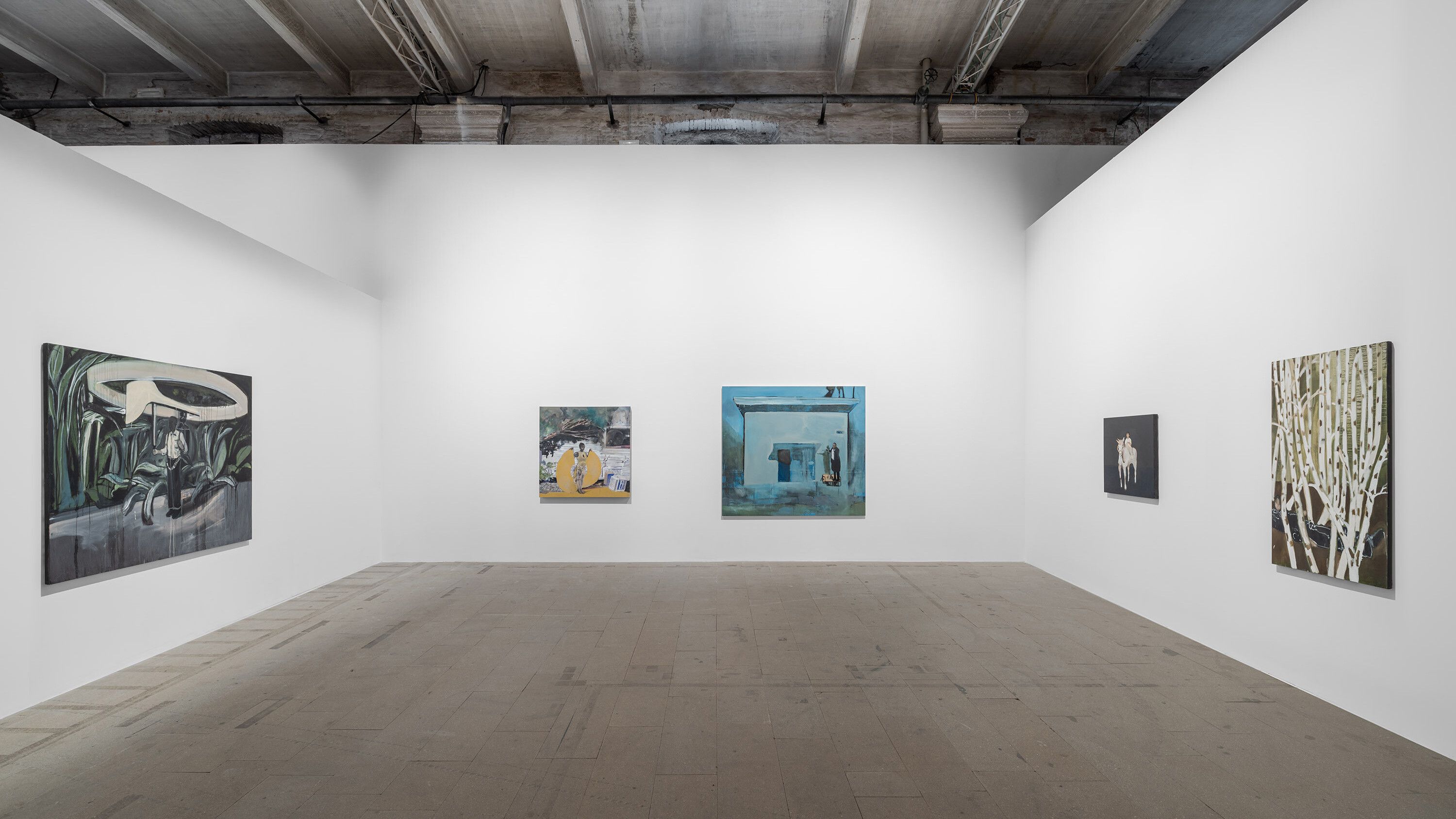 Installation view of two works by Noah Davis at the 59th International Art Exhibition of La Biennale di Venezia, The Milk of Dreams, curated by Cecilia Alemani, dated 2022