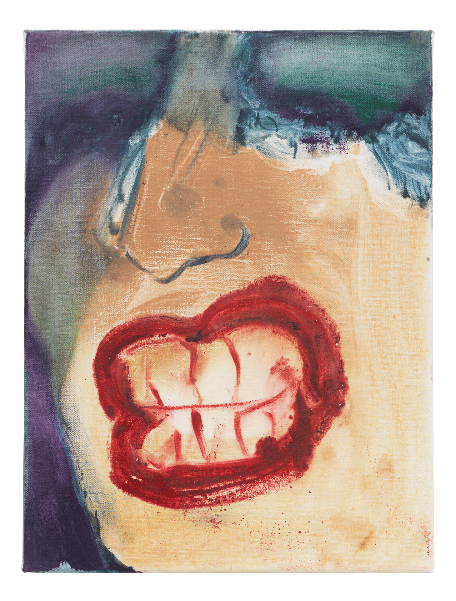 A painting by Marlene Dumas, titled Teeth, dated 2018.