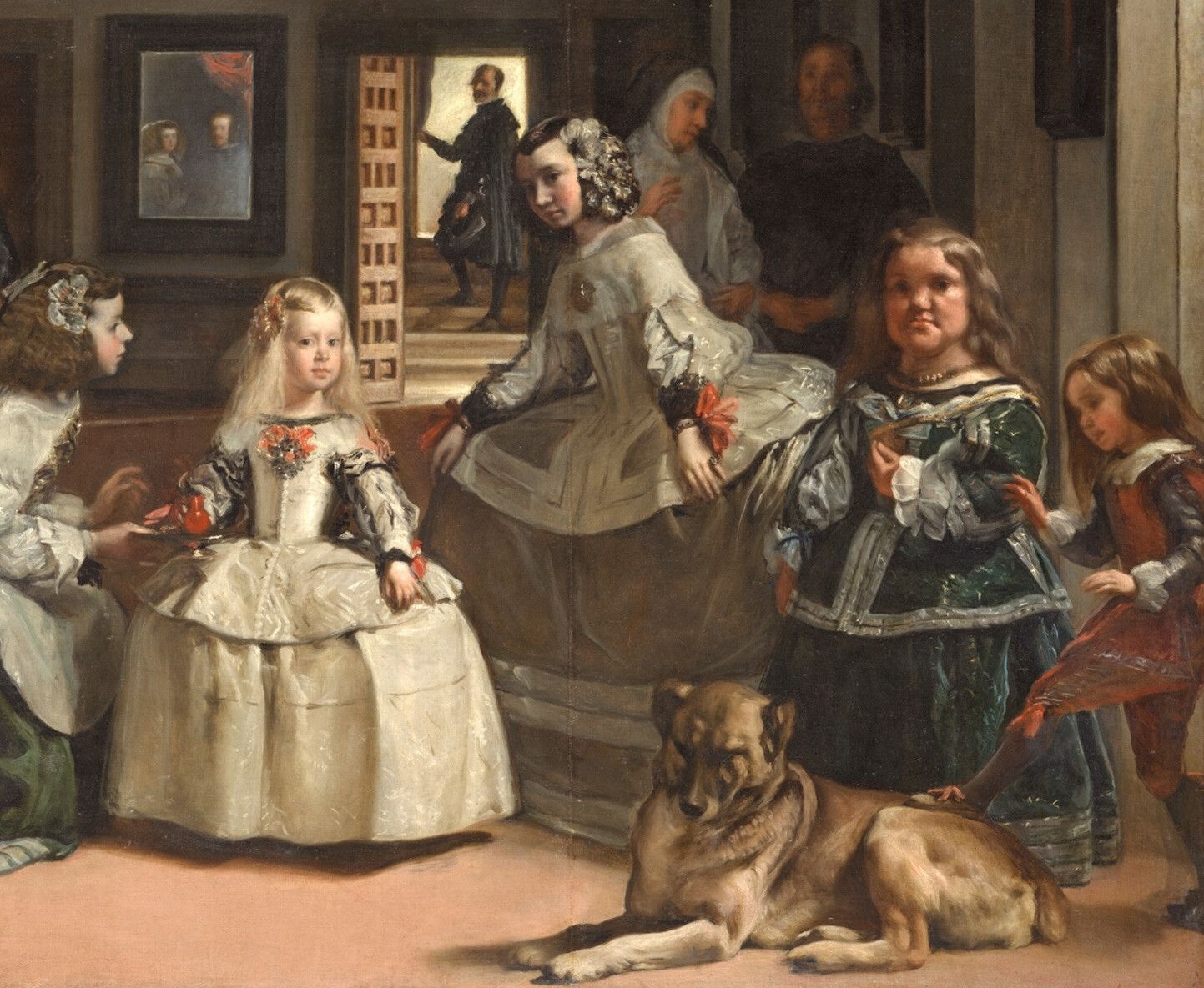 A detail from a painting titled Las Meninas by Diego Velázquez, 1656