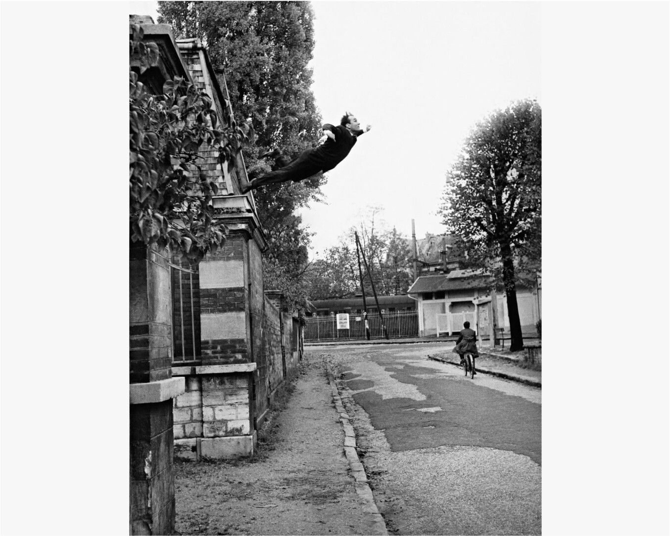 A work by Yves Klein, titled Leap into the Void, dated 1960.