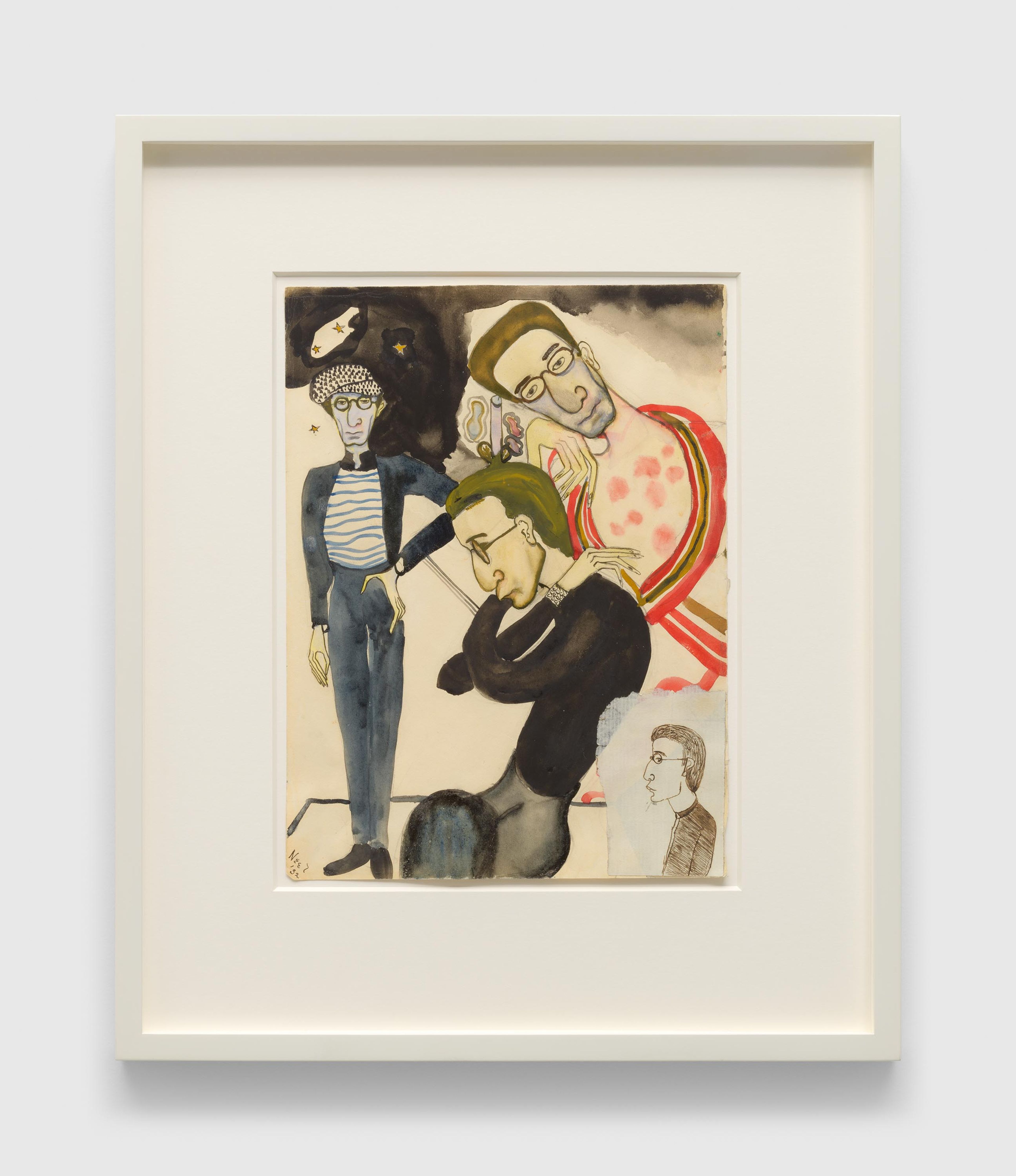 A work on paper by Alice Neel, titled Christopher Lazare, dated 1932.