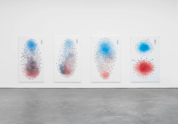 Luc Tuymans — Polarisation - Based on a data visualization by Mauro Martino