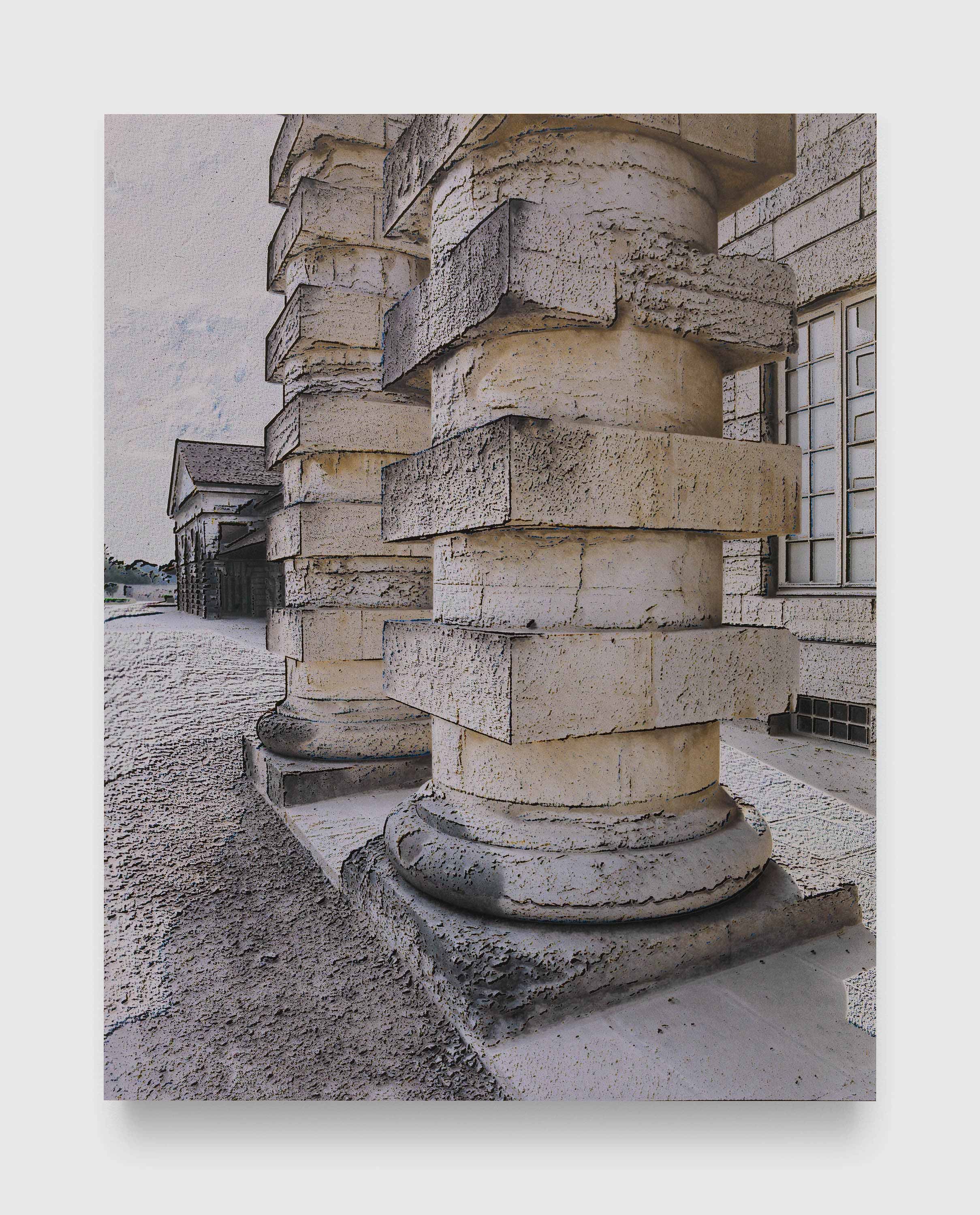 A photograph by James Welling, titled The Royal Salt-Works of Arc et Senans, dated in 1988 and 2023.
