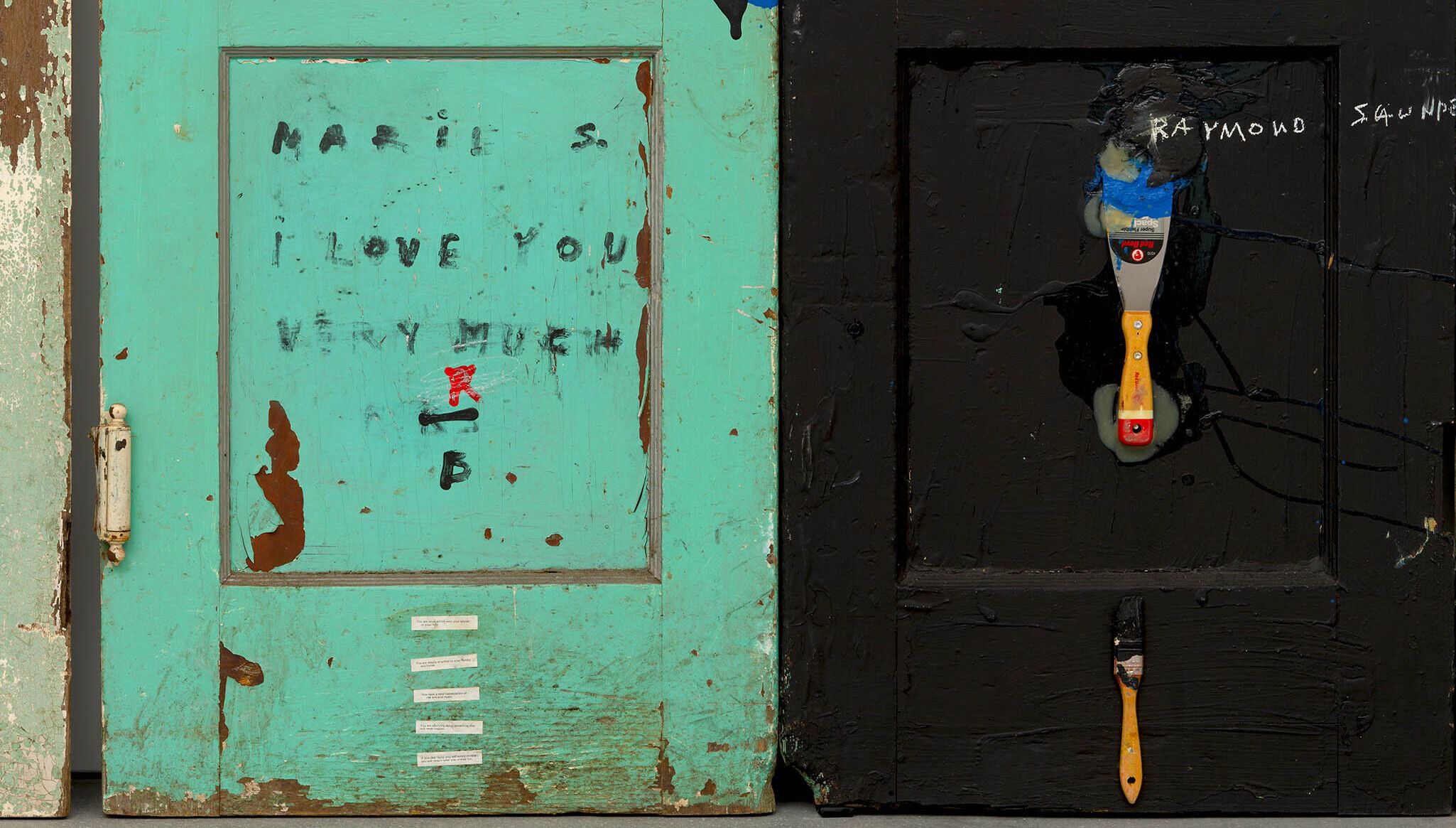 A detail of an artwork by Raymond Saunders, called Title to be confirmed, dated 1995 (detail)