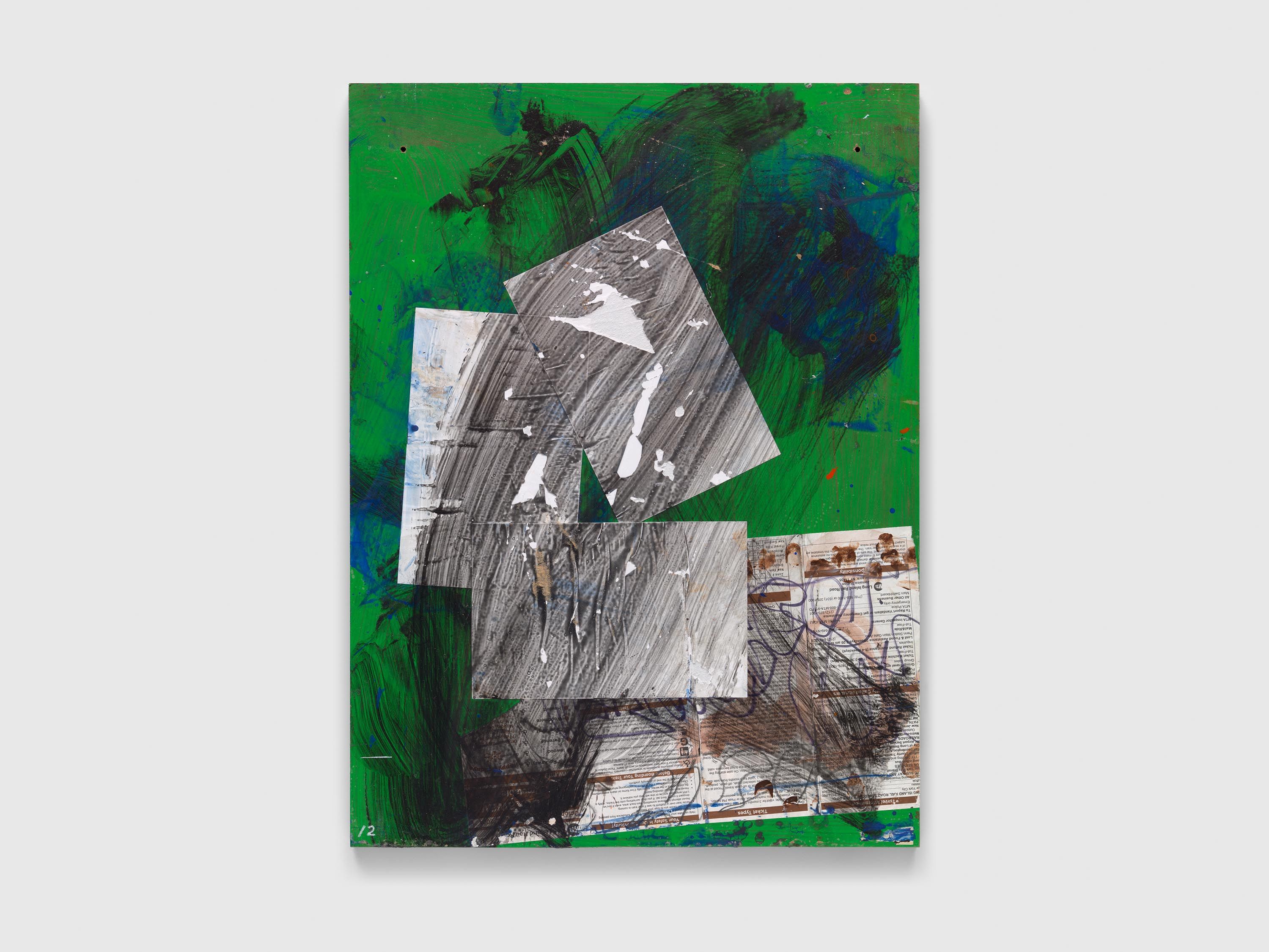 A mixed media artwork by Josh Smith, titled Parkett Book Collage, dated 2009.