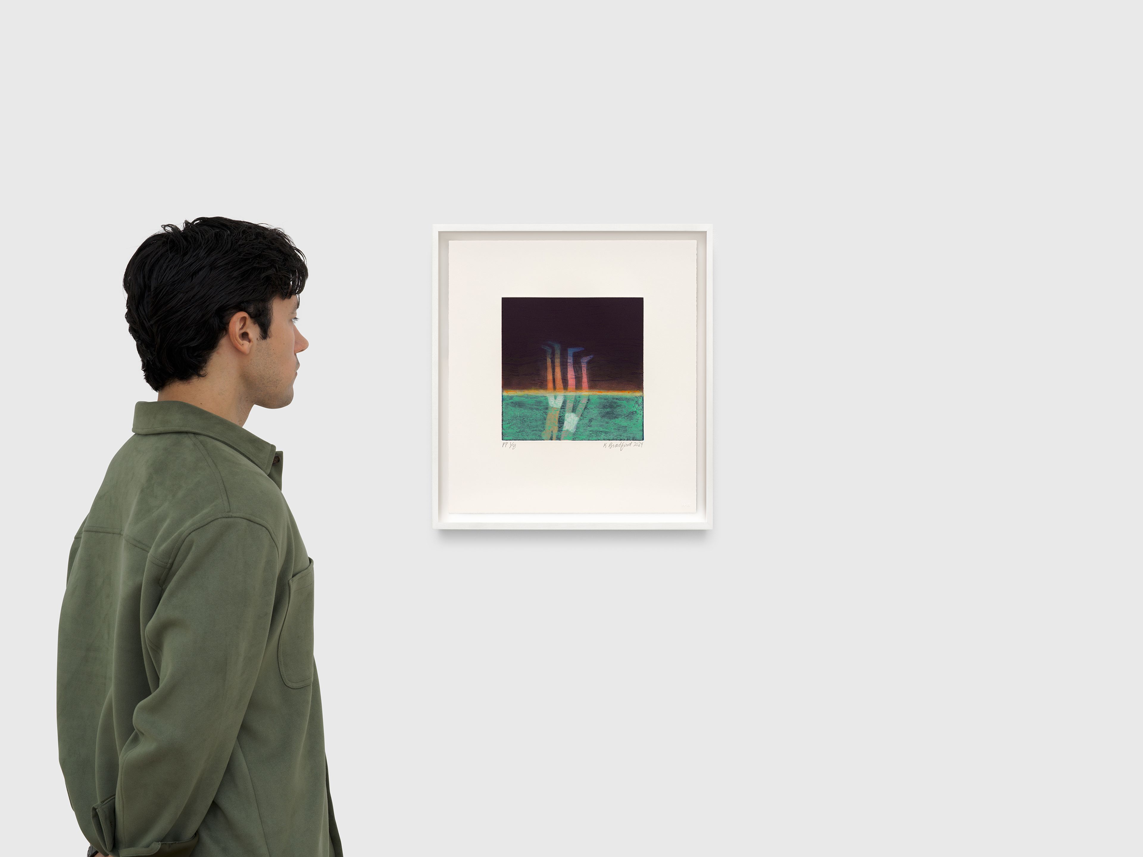 A print by Katherine Bradford, titled Divers, dated 2024.