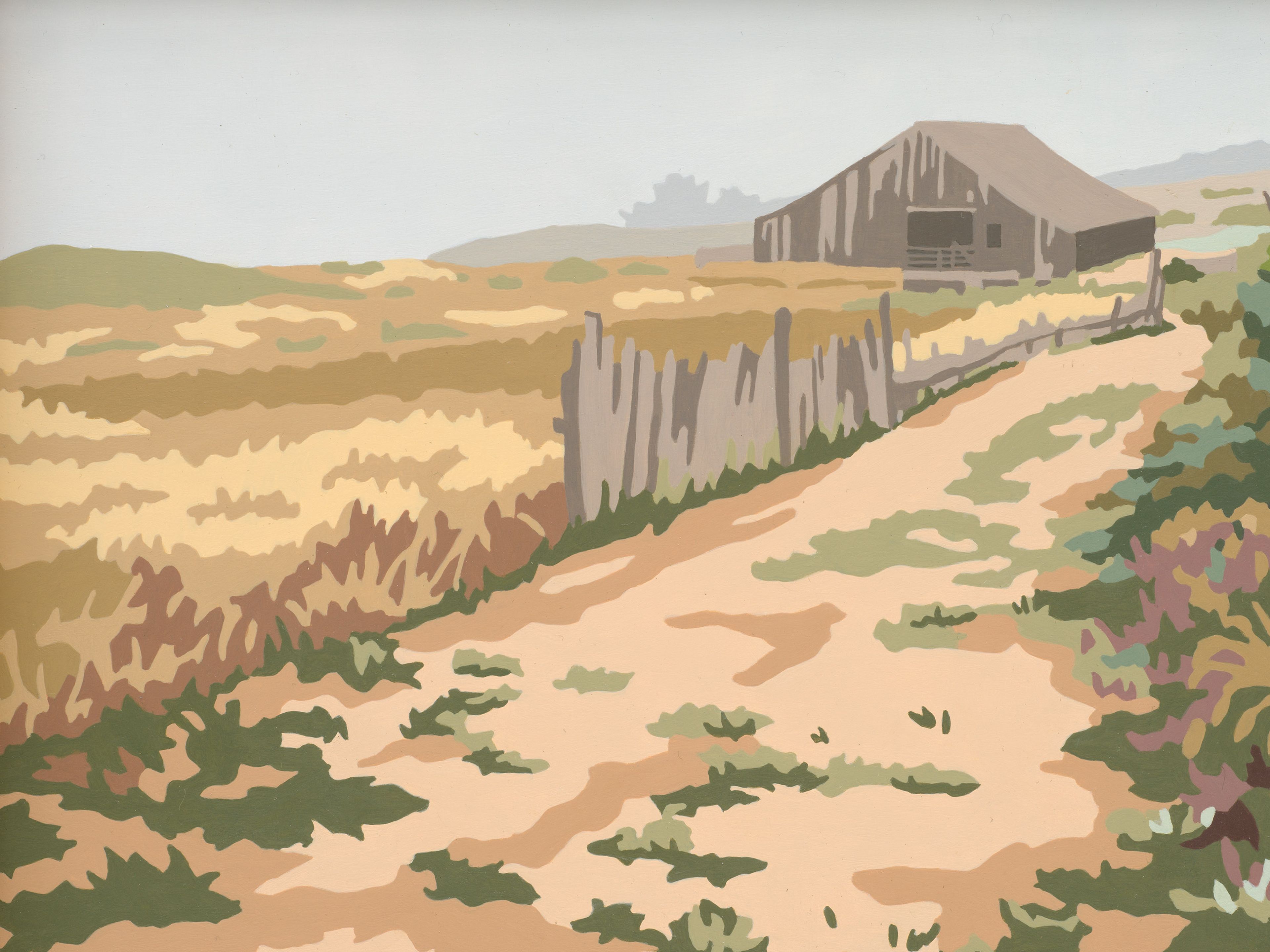 A detail from a mixed media work by Elisheva Biernoff, titled Road Not Taken, dated 2024.