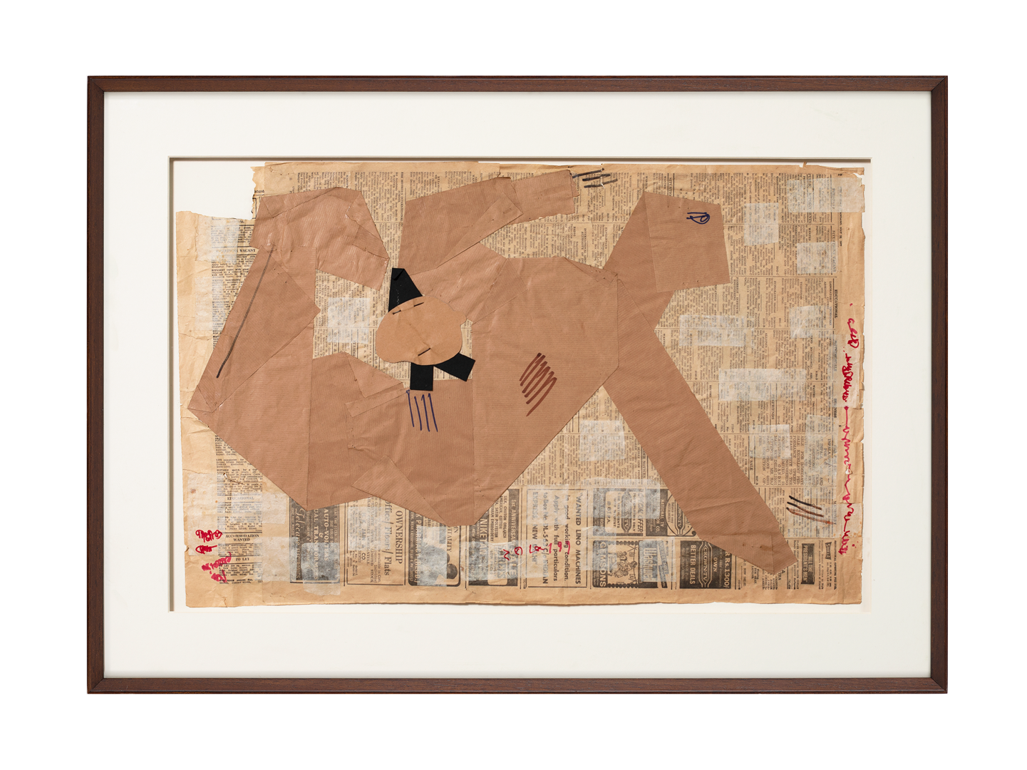 An untitled work on paper by Benode Behari Mukherjee, dated circa early to mid 1970.