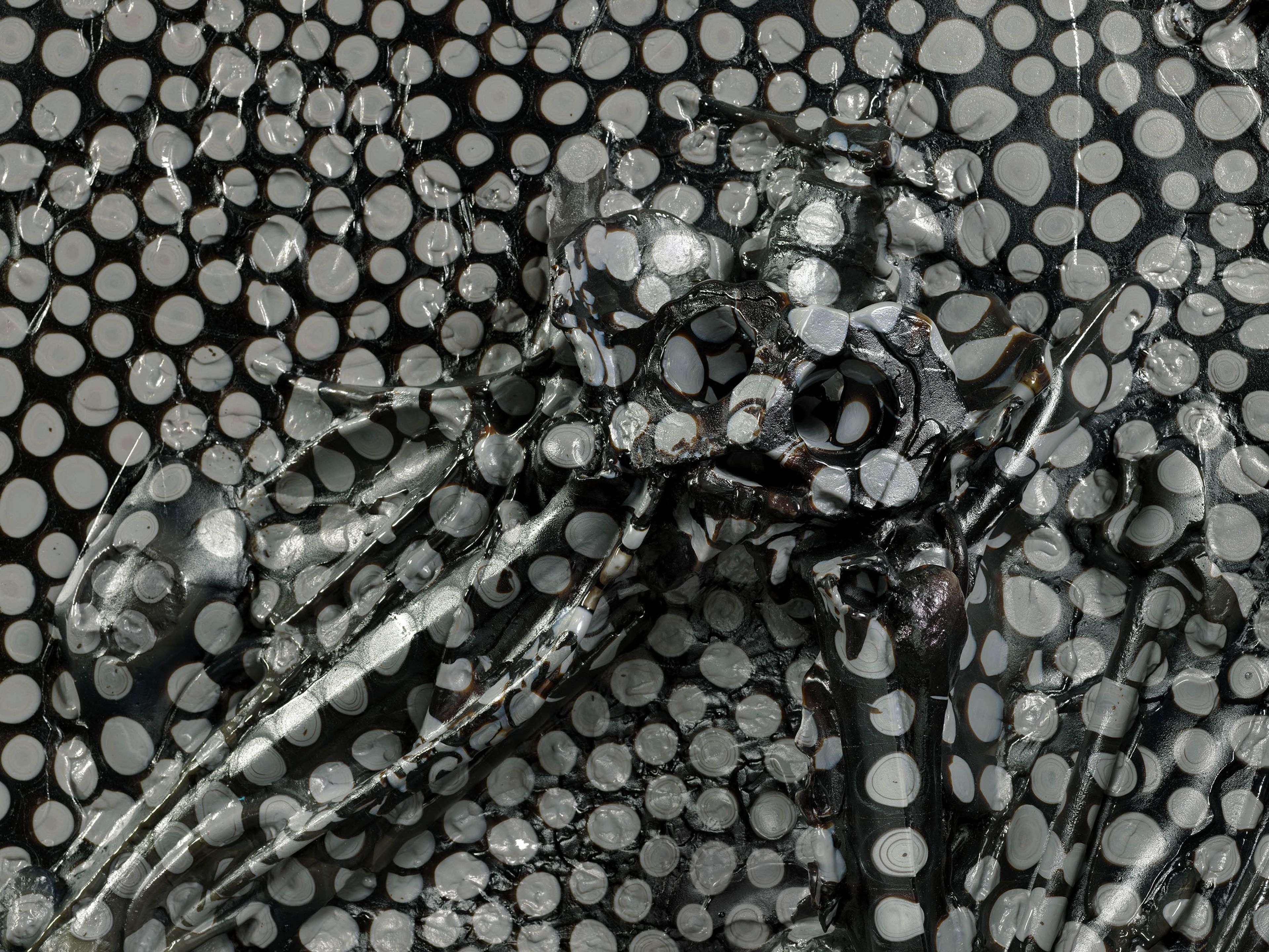 A detail from a sculpture by Andra Ursuta, titled Private Dancer (Grey Mince), dated 2025.