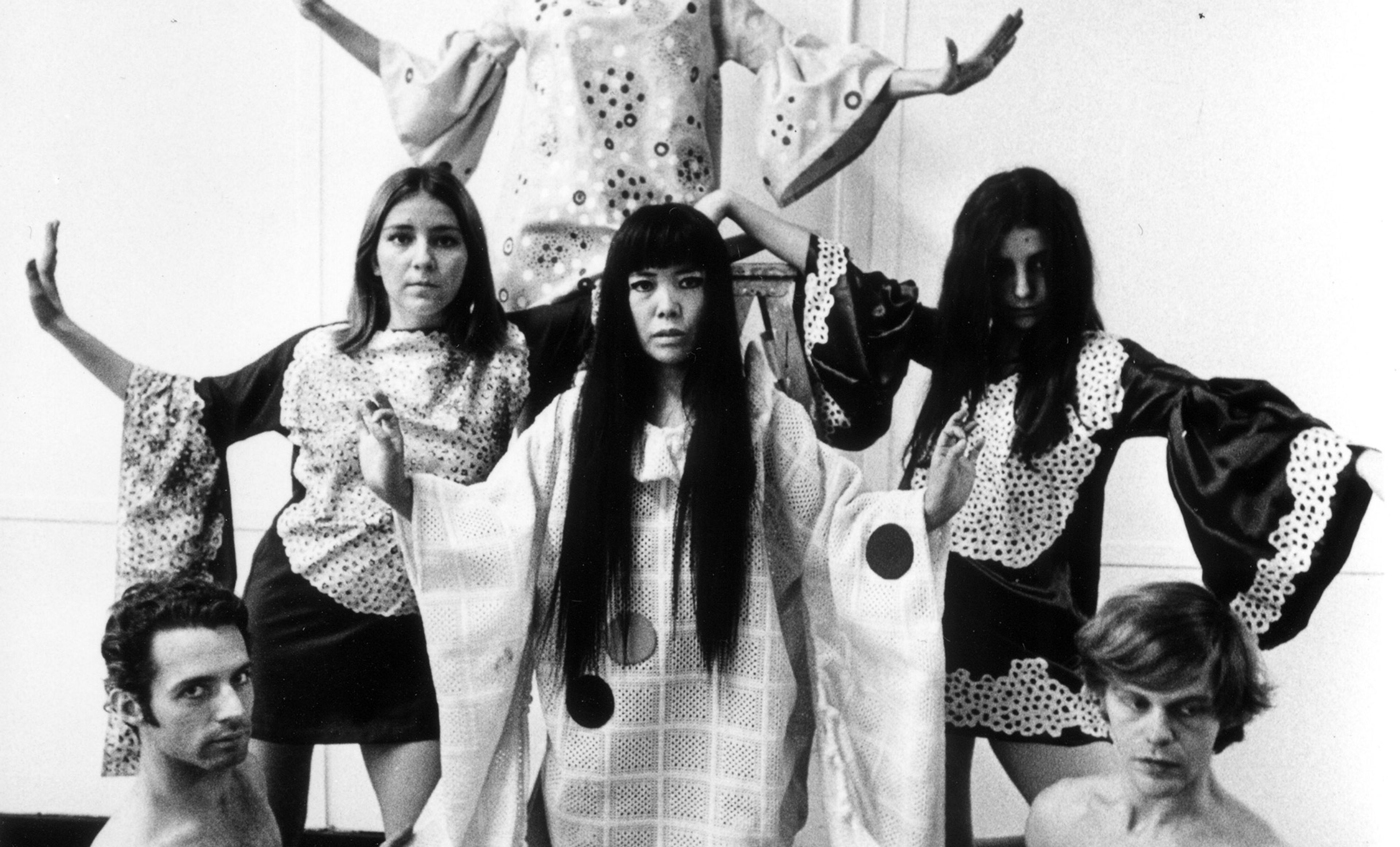 An archival photo of Yayoi Kusama.