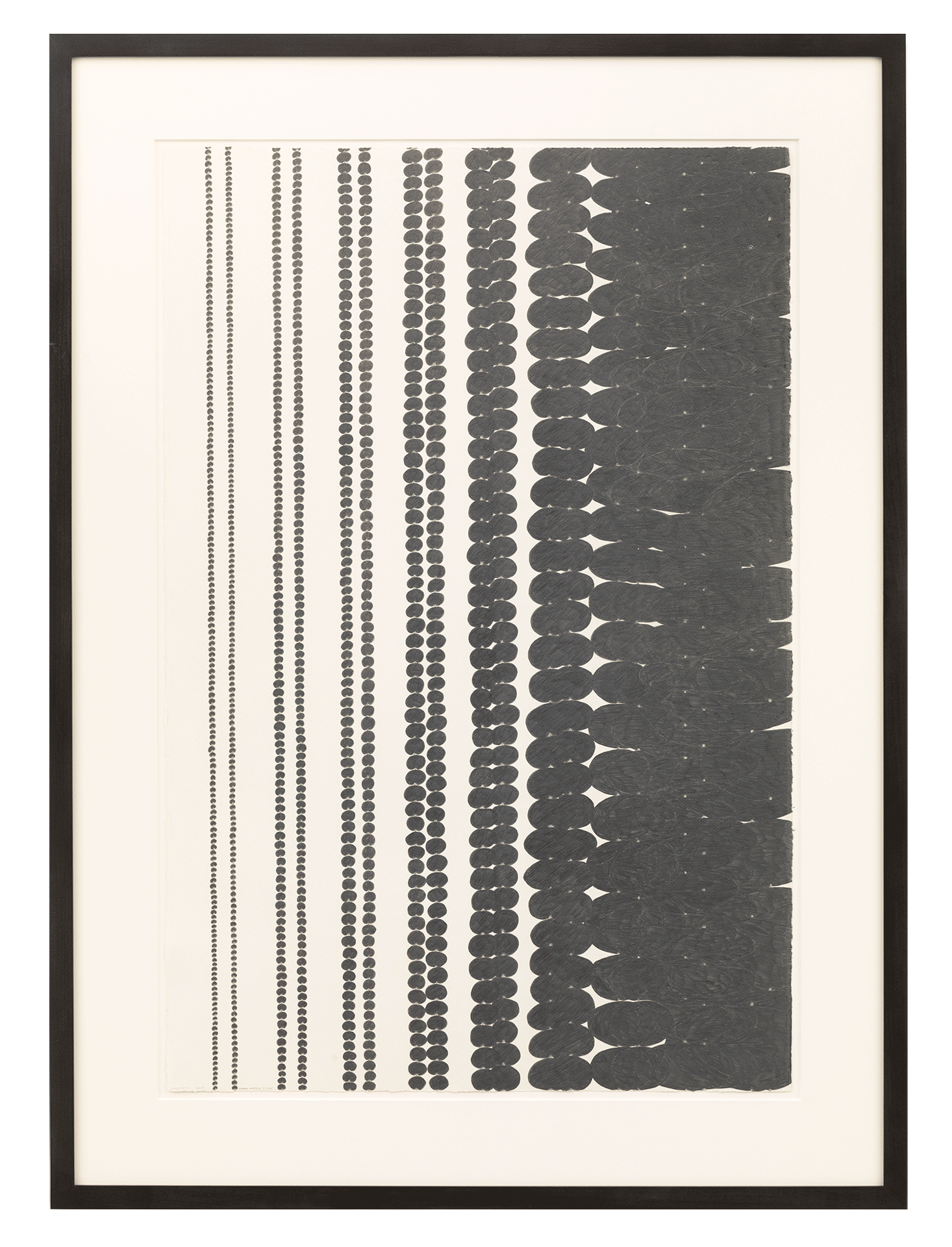 A graphite on paper artwork by Chris Ofili, titled Afro Margin Eight, dated 2007.