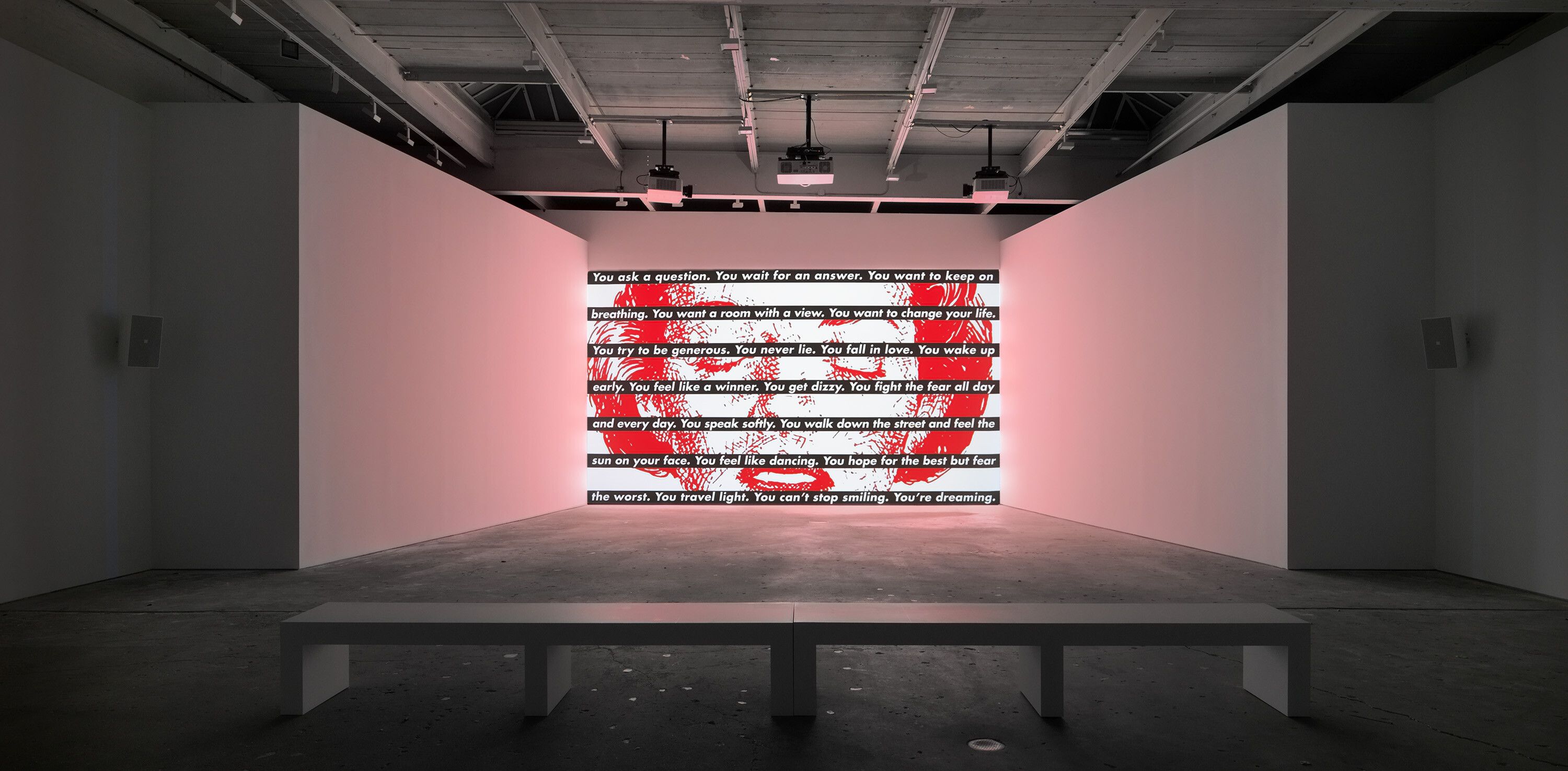 A video by Barbara Kruger, called Untitled (No Comment), dated 2020.