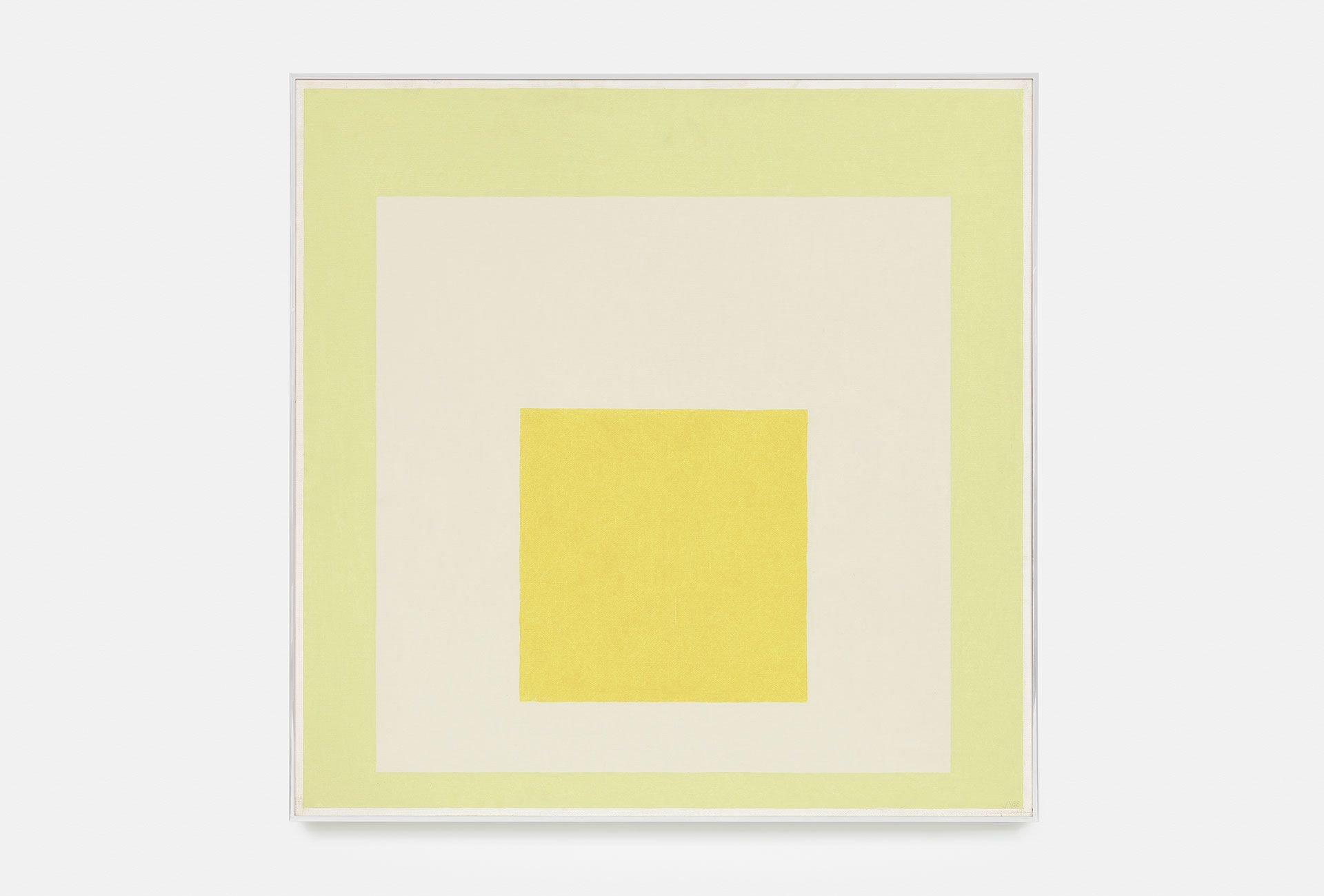 A painting by Josef Albers titled Homage to the Square [White Aura], dated 1968.
