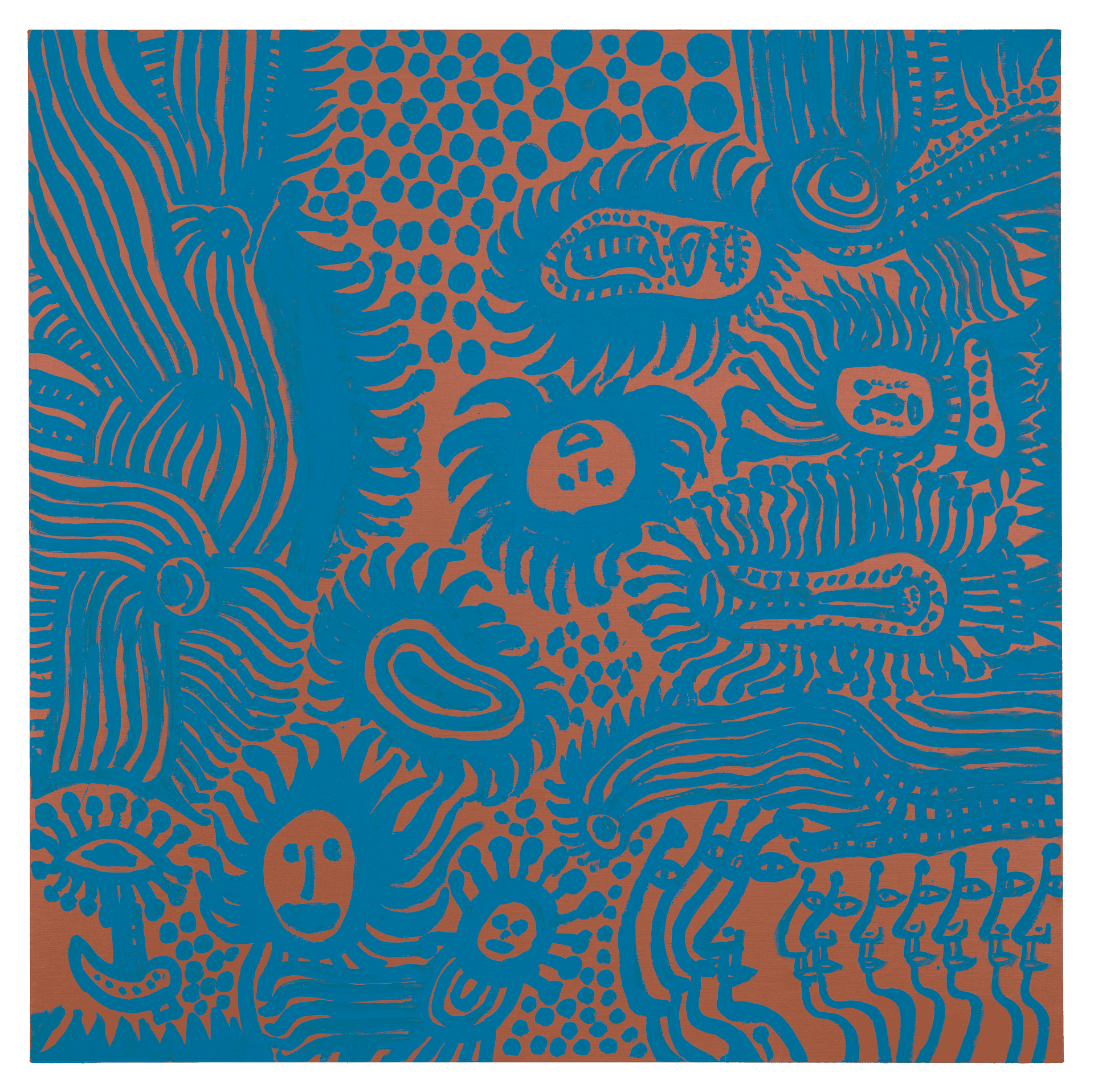 A painting by Yayoi Kusama, titled My Soul is Wandering, dated 2013.