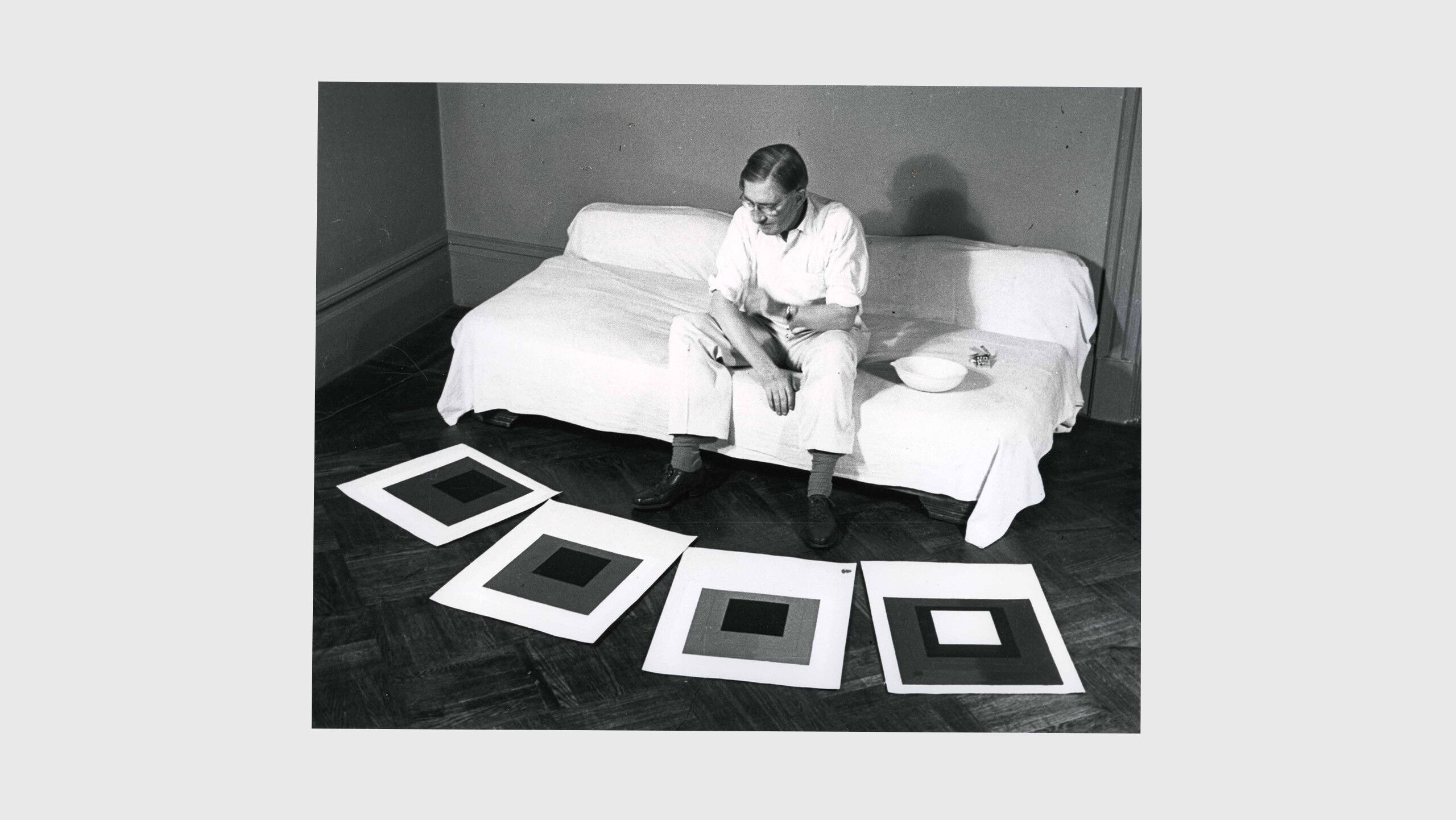 A photo of Josef Albers, dated 1976