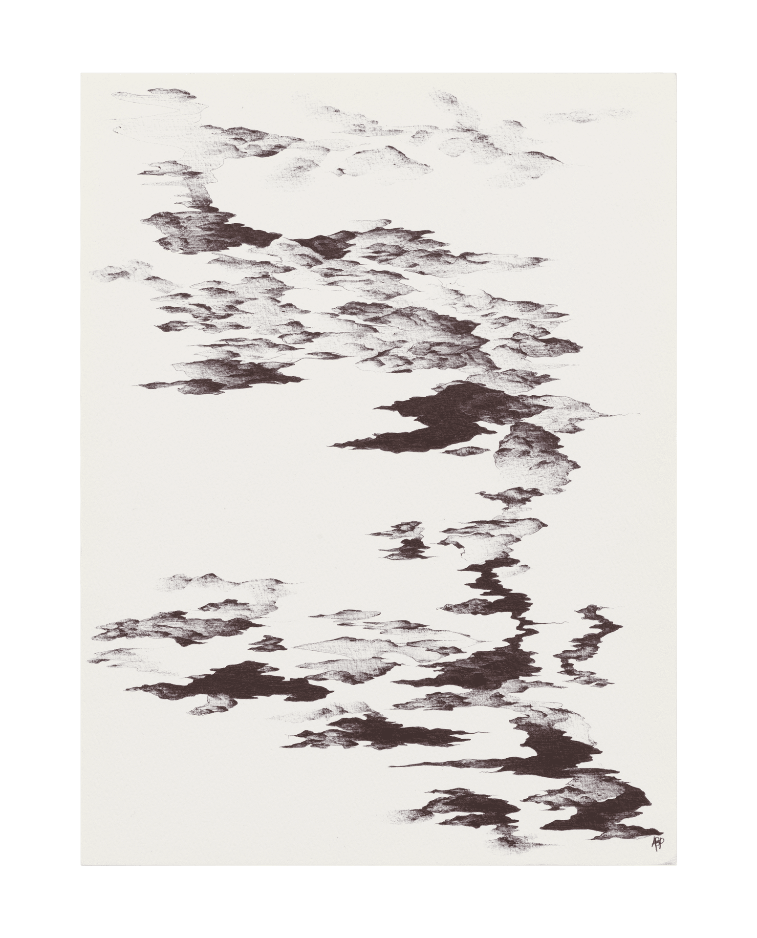 A work on paper by Alessandra Pearson, titled Interstitial, dated 2019.