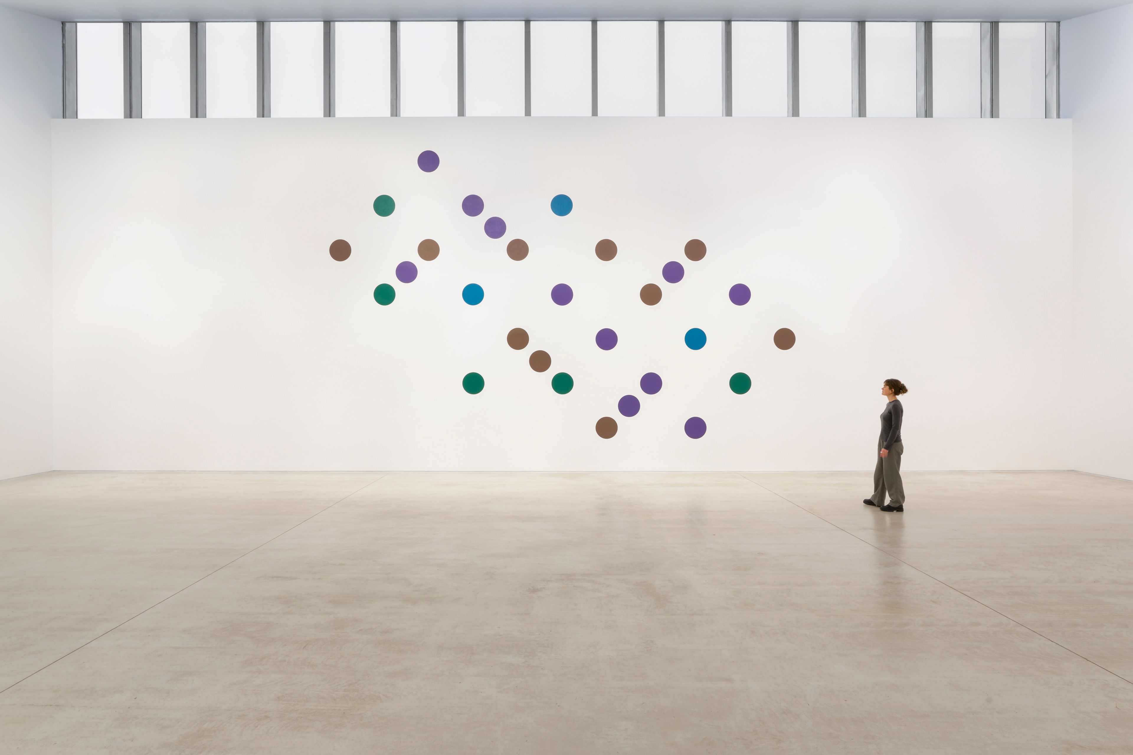 Installation view of the exhibition titled Bridget Riley: Learning to See, at Turner Contemporary, located in Margate, United Kingdom, dated 2025.