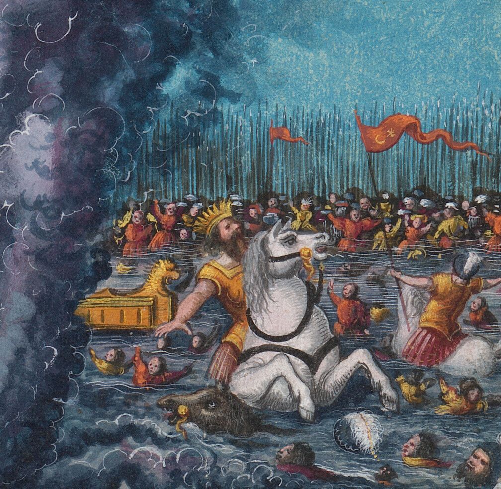 A detail from Folio 5 of the Wunderzeichenbuch (Book of Miracles), dated circa 1552.