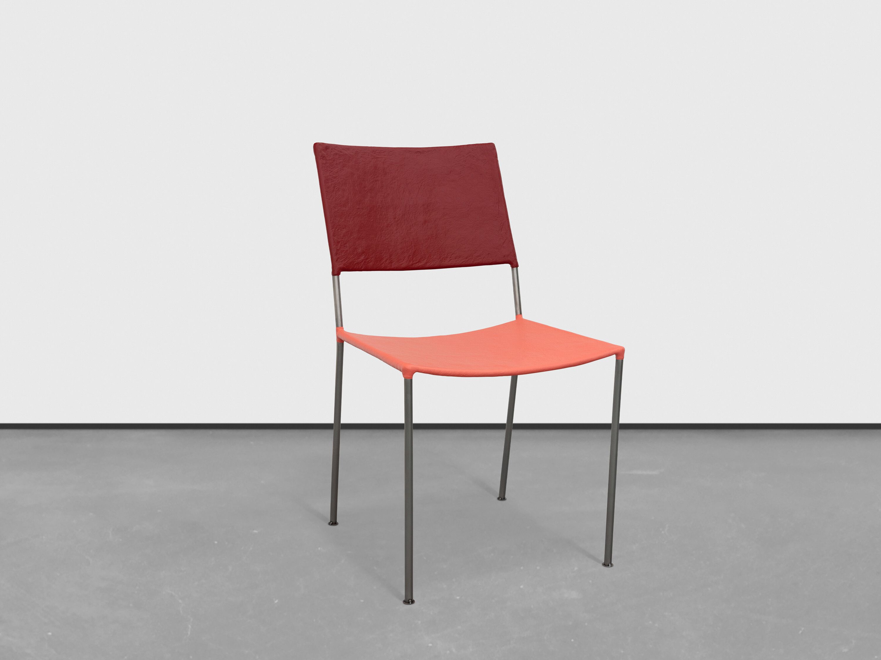 A chair by Franz West, titled Künstlerstuhl (Artist's Chair), dated in 2006 and 2022.