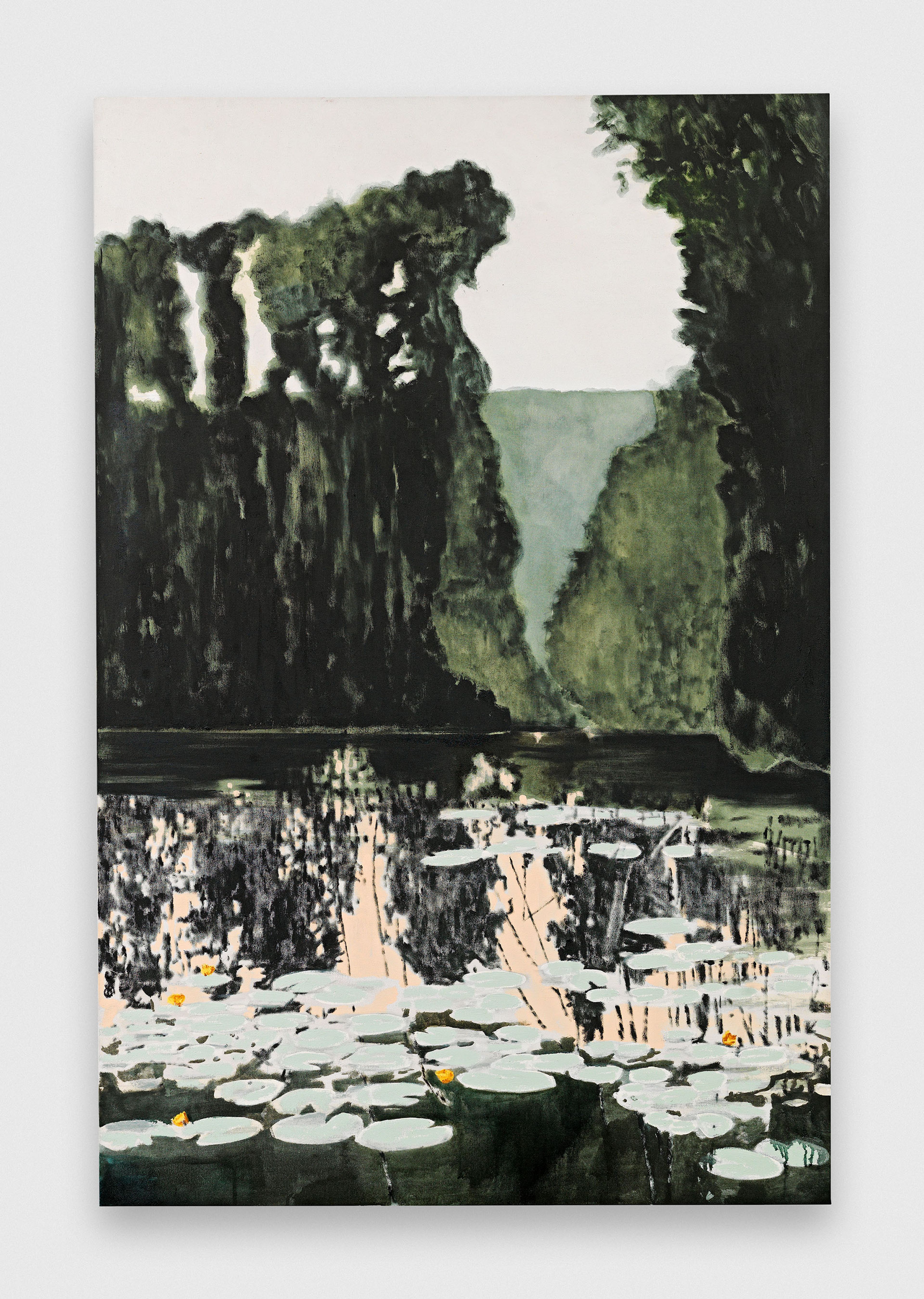 A painting by Mamma Andersson, titled Pond, dated 2019.