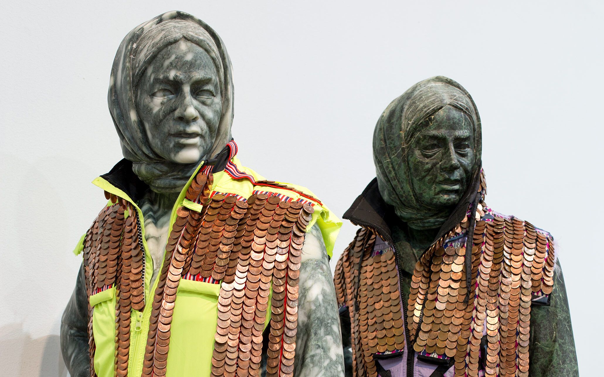 A detail from a sculpture by Andra Ursuta, titled Commerce Exterieur Mondial Sentimental, dated 2012.
