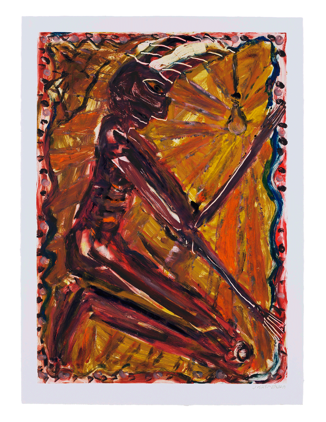 A print by Josh Smith, titled Devil, dated 2019