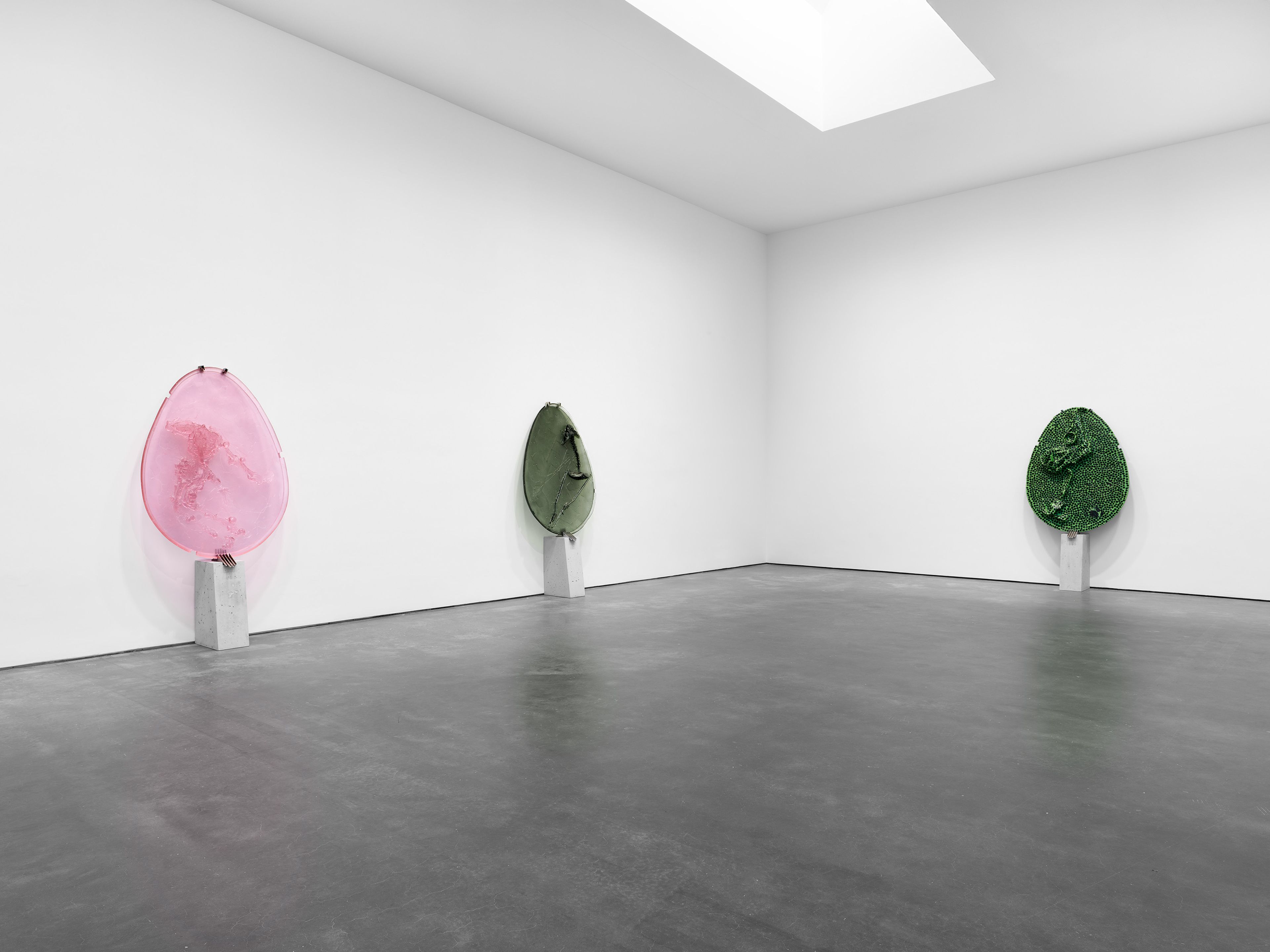 An installation view of the exhibition, Andra Ursuta: Retina Turner, at David Zwirner in New York, dated 2025.