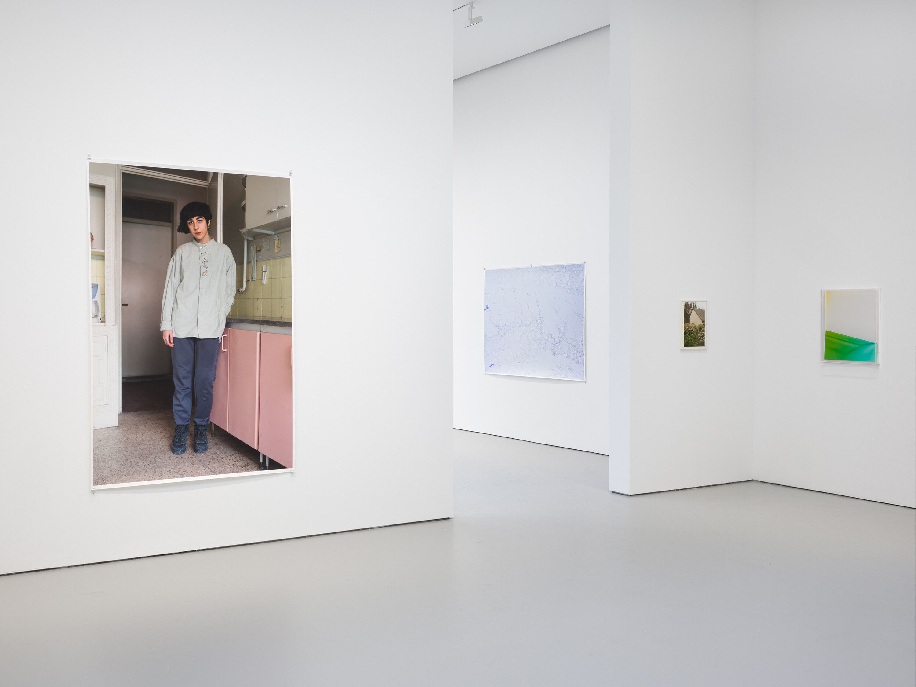 An installation view of the exhibition, Wolfgang Tillmans: Fold Me, at David Zwirner in New York, dated 2023.
