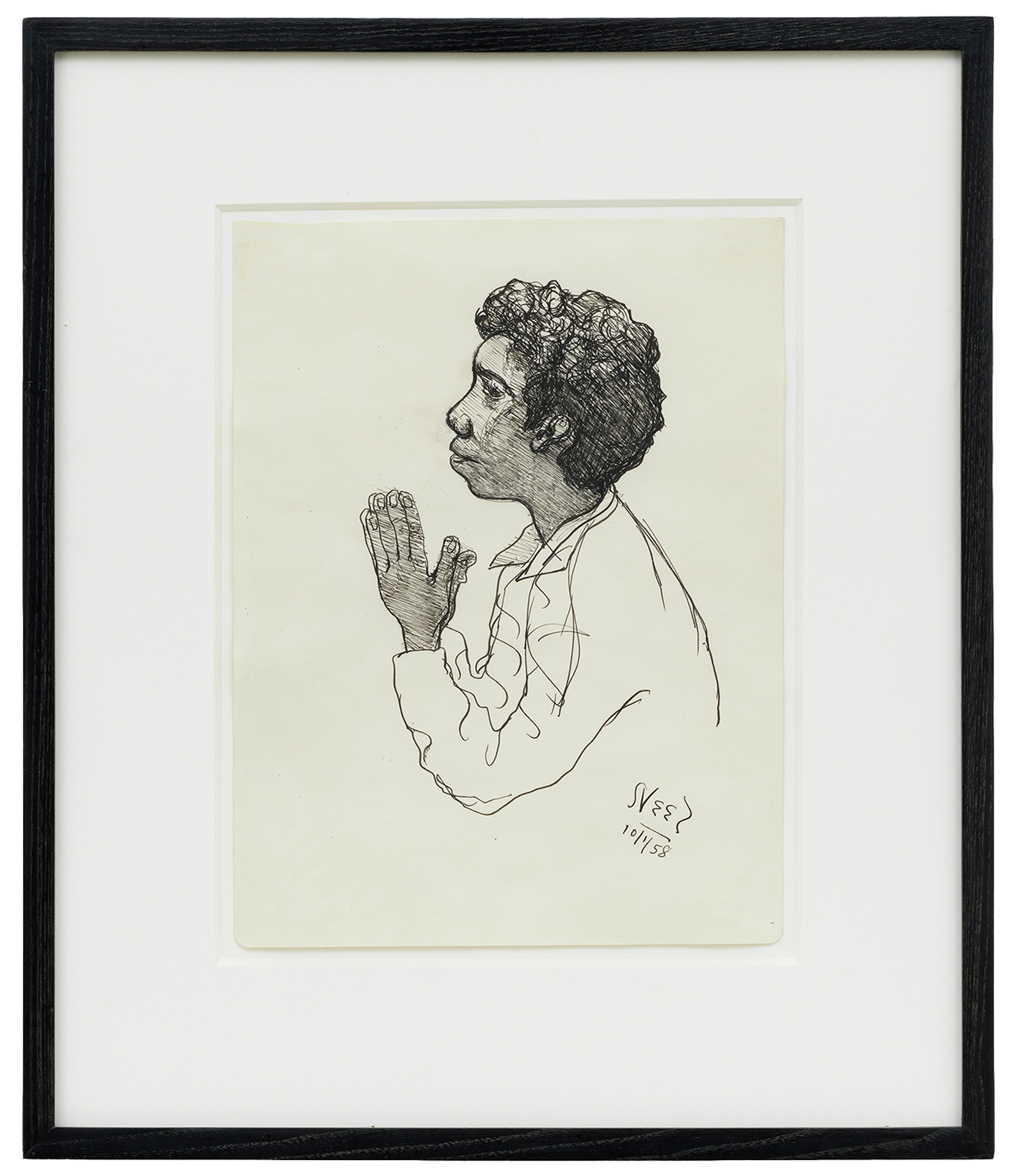 A drawing by Alice Neel, titled Georgie, dated 1958.