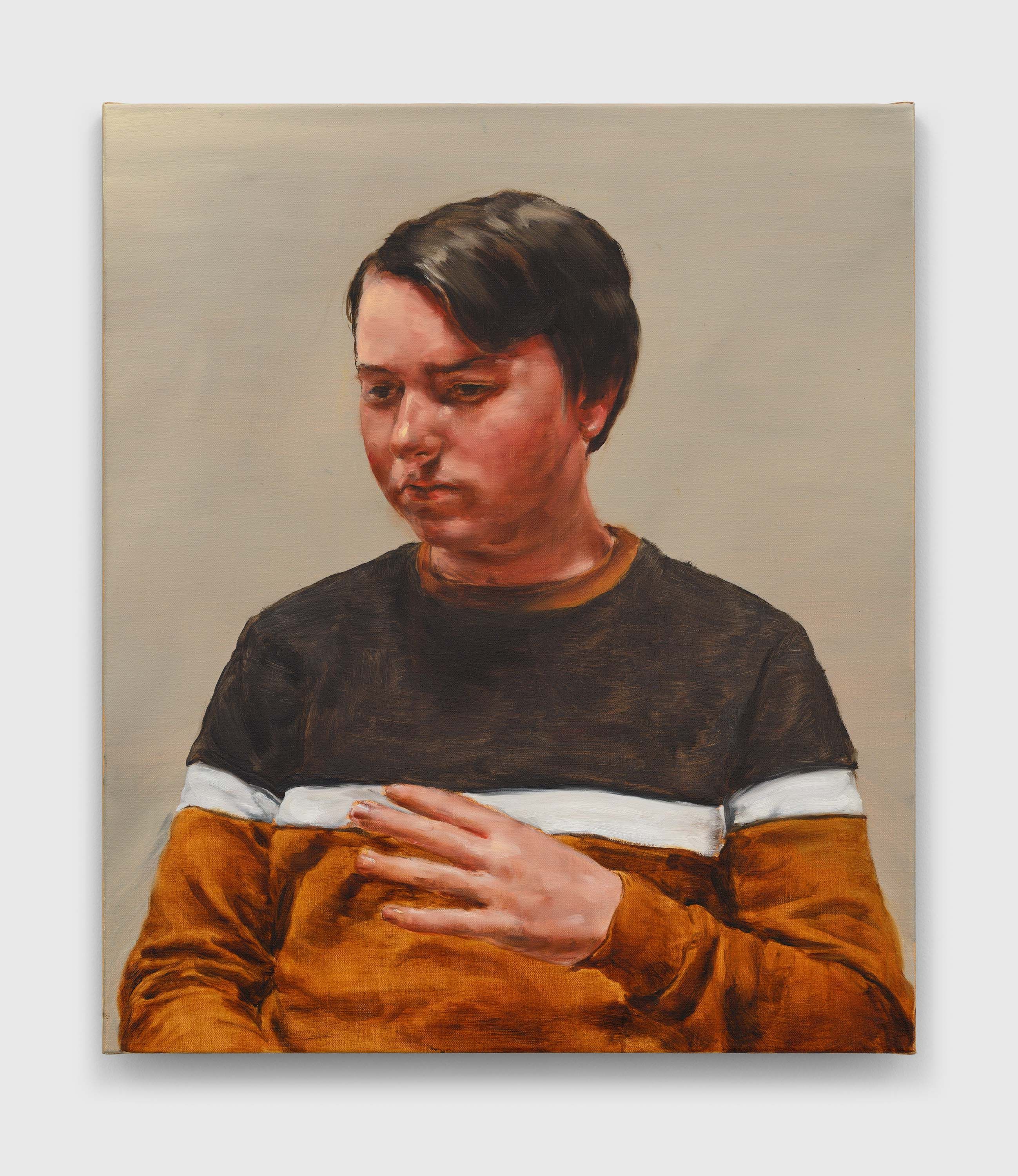 A painting by Michaël Borremans, titled The Witch, dated 2022.