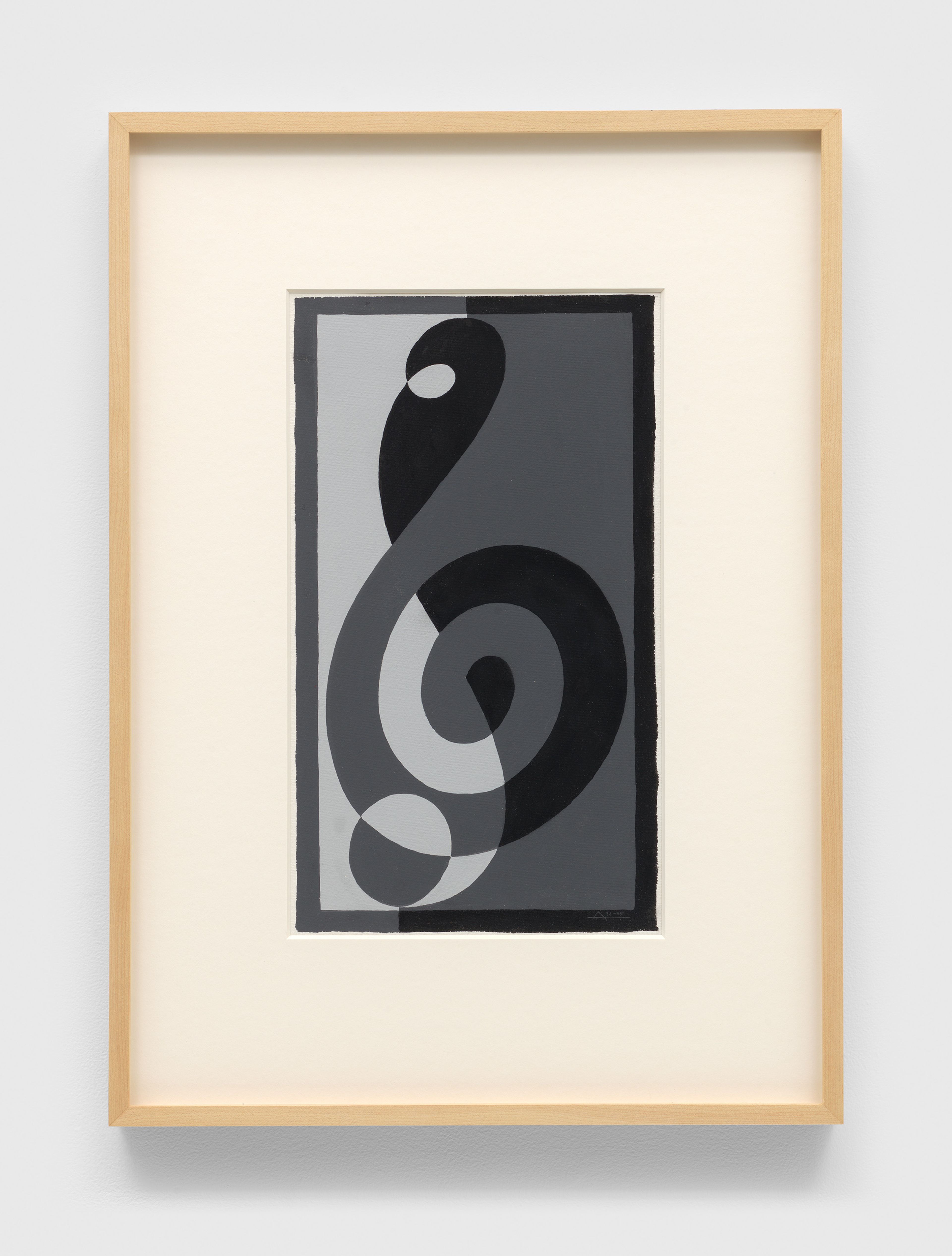 A painting by Josef Albers, titled Treble Clef G n, 1932 to 1935.