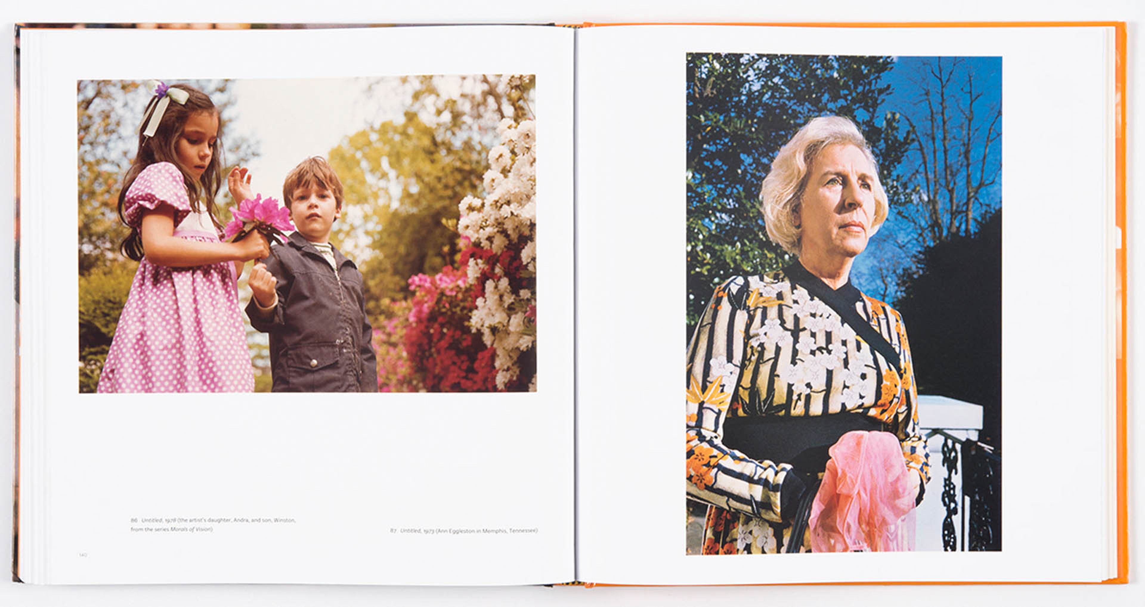 Spread from a book titled William Eggleston: Portraits, published by the National Portrait Gallery in 2016.