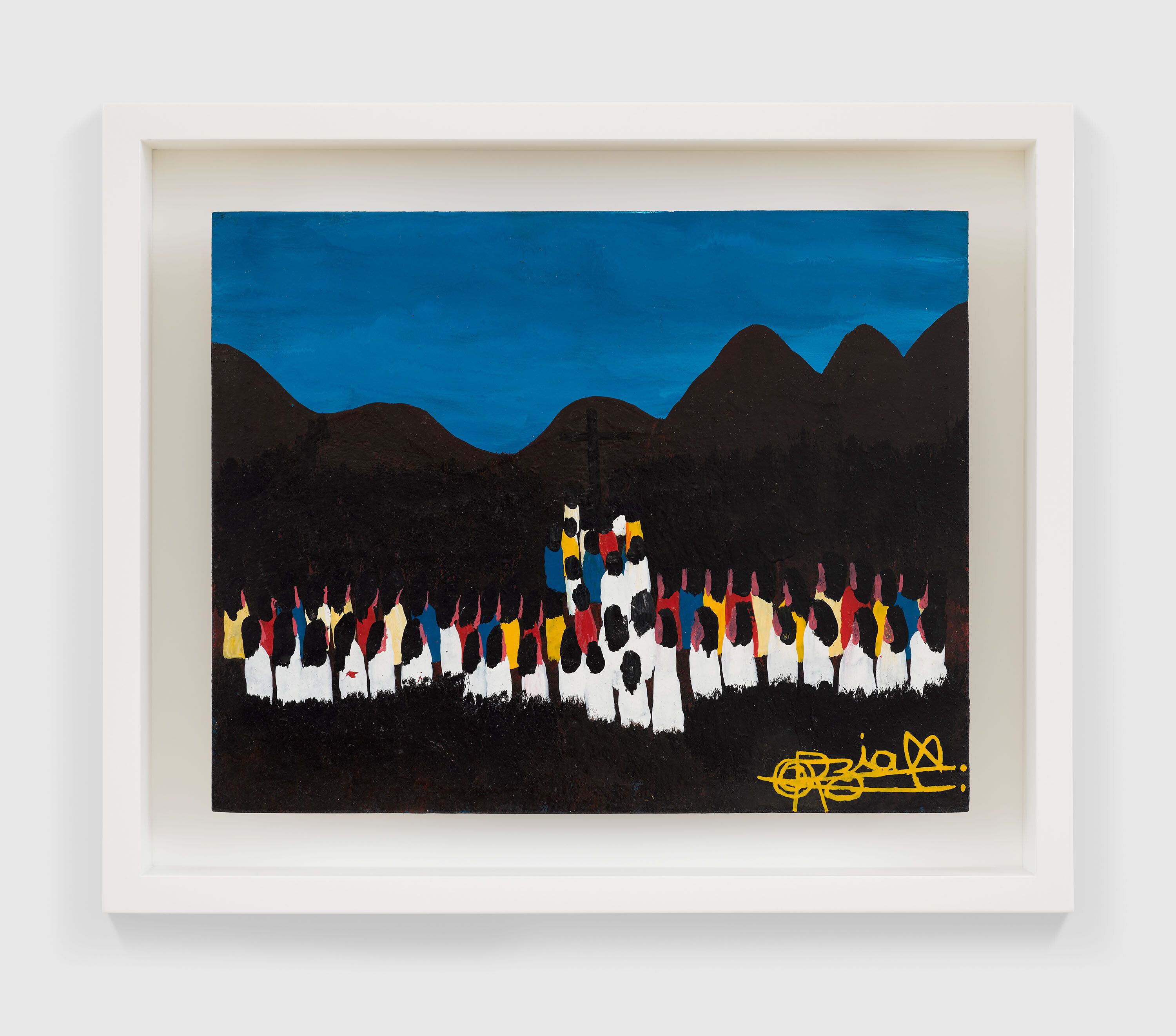 A painting by Odoteres Ricardo de Ozias, titled A Reza, dated 1998.