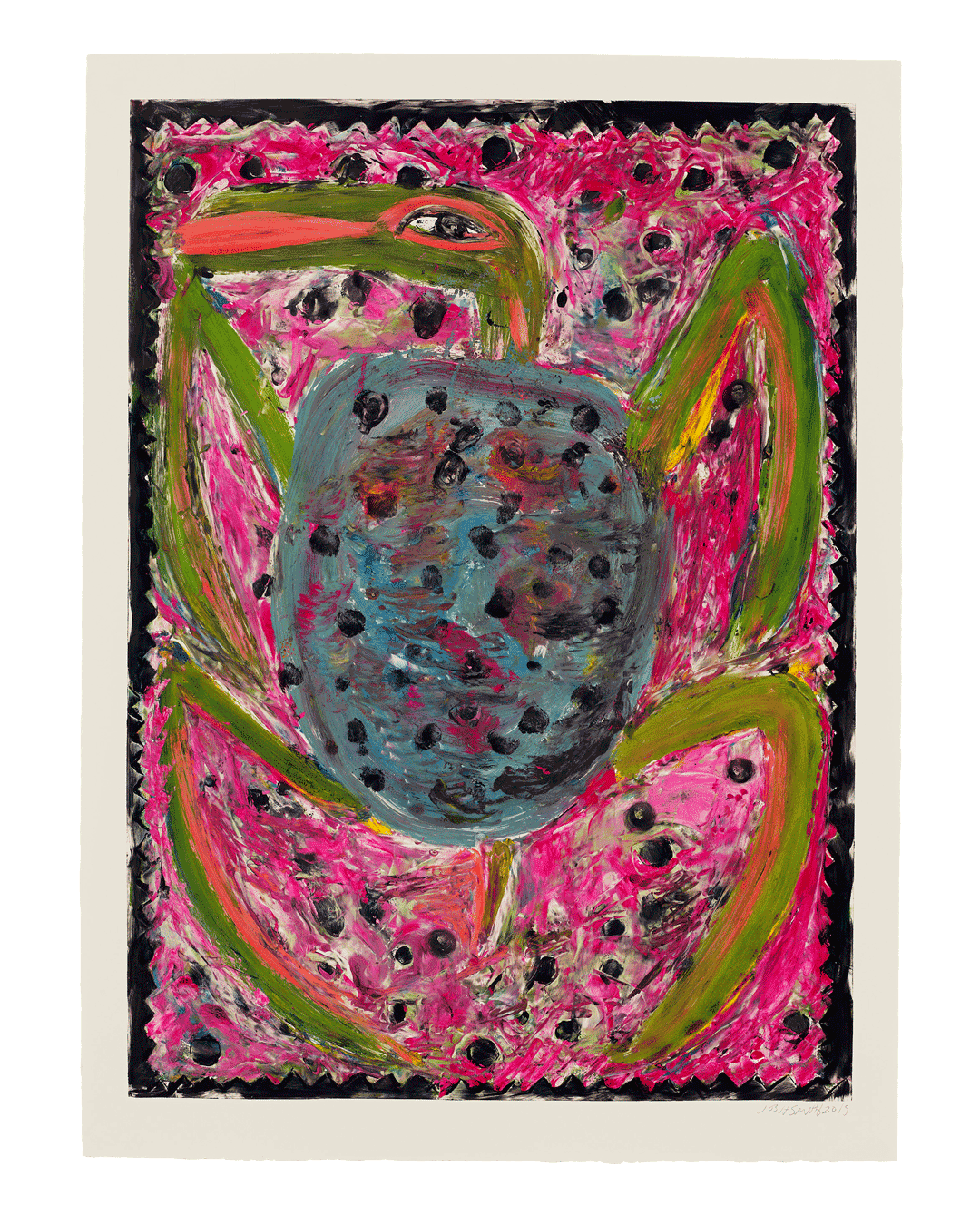 A print by Josh Smith, titled Turtle, dated 2019