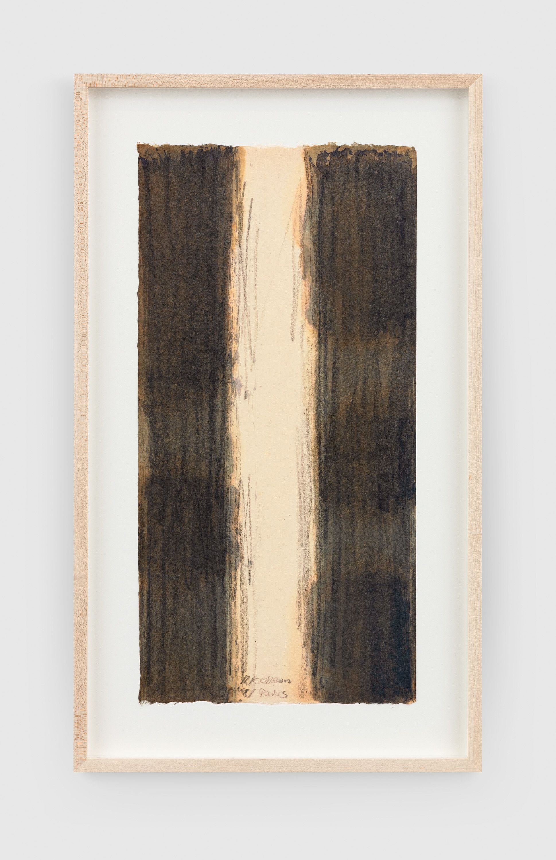 A work on paper by Yun Hyong-keun, titled Burnt Umber & Ultramarine, dated 1979.
