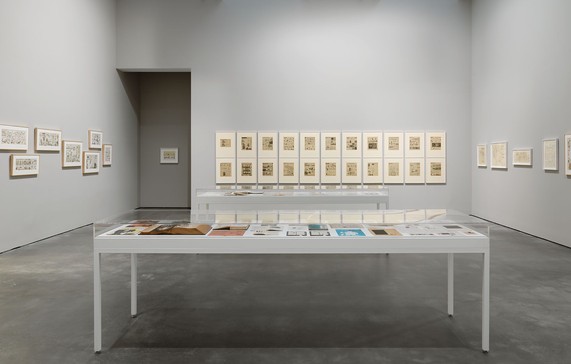 Installation view of the exhibition Ad Reinhardt, at David Zwirner in New York, dated 2013.