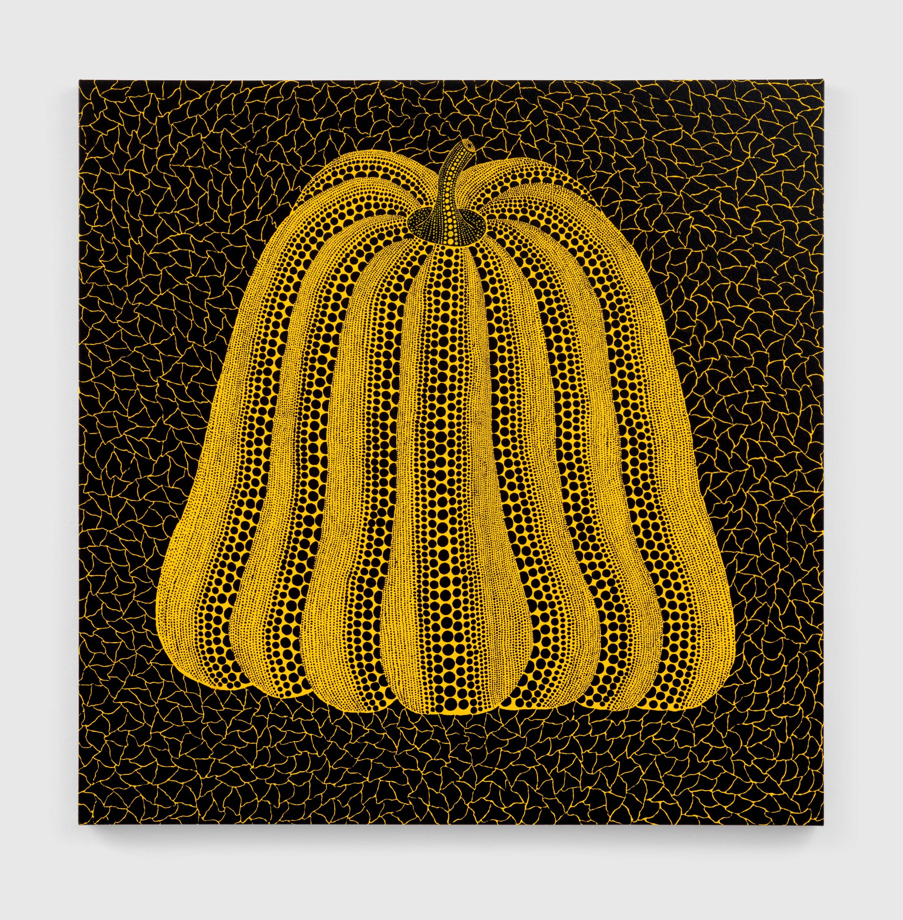 A painting by Yayoi Kusama, titled PUMPKIN, dated 2013.