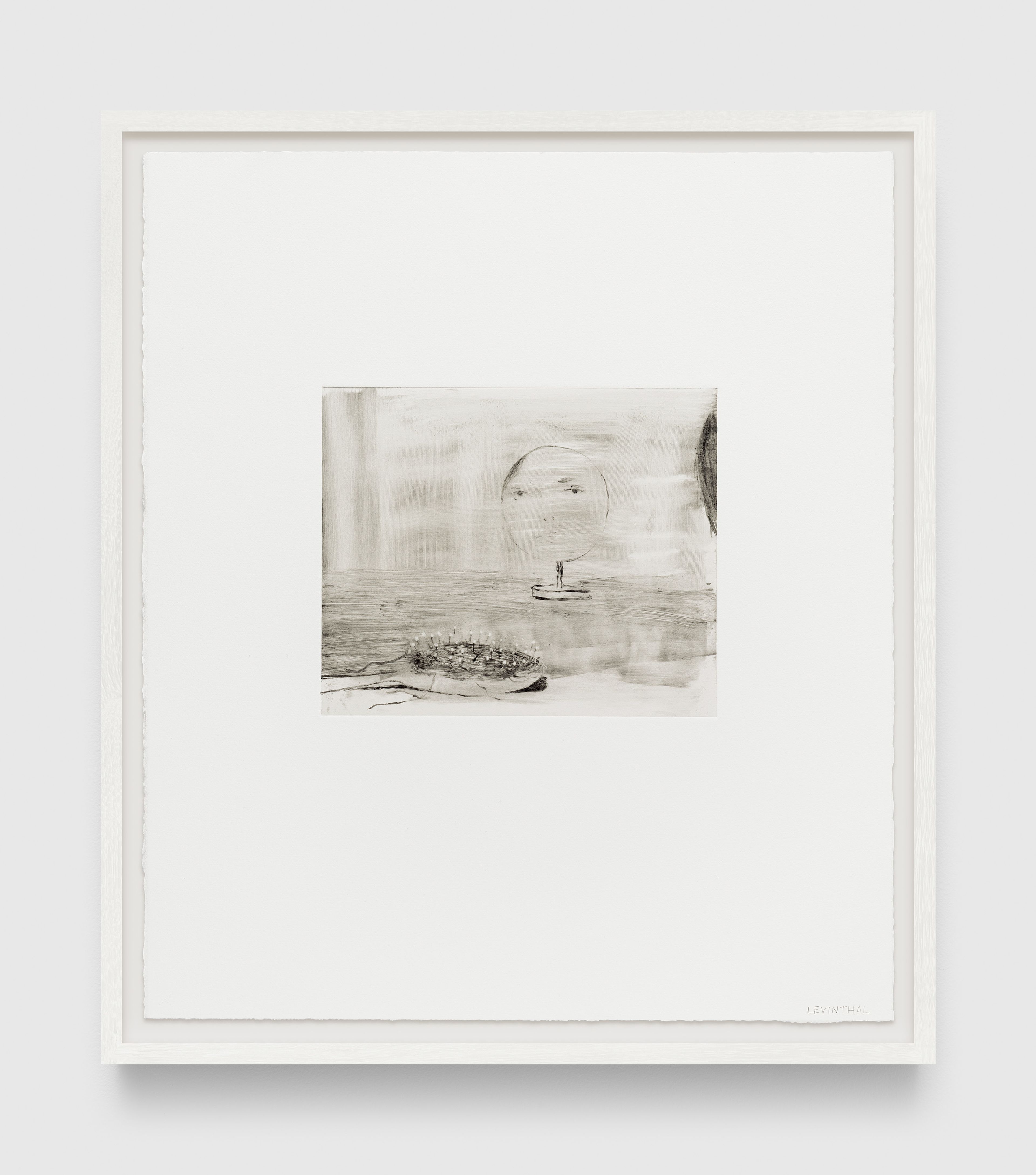 A print by Aubrey Levinthal, titled Circle Mirror, dated 2025.