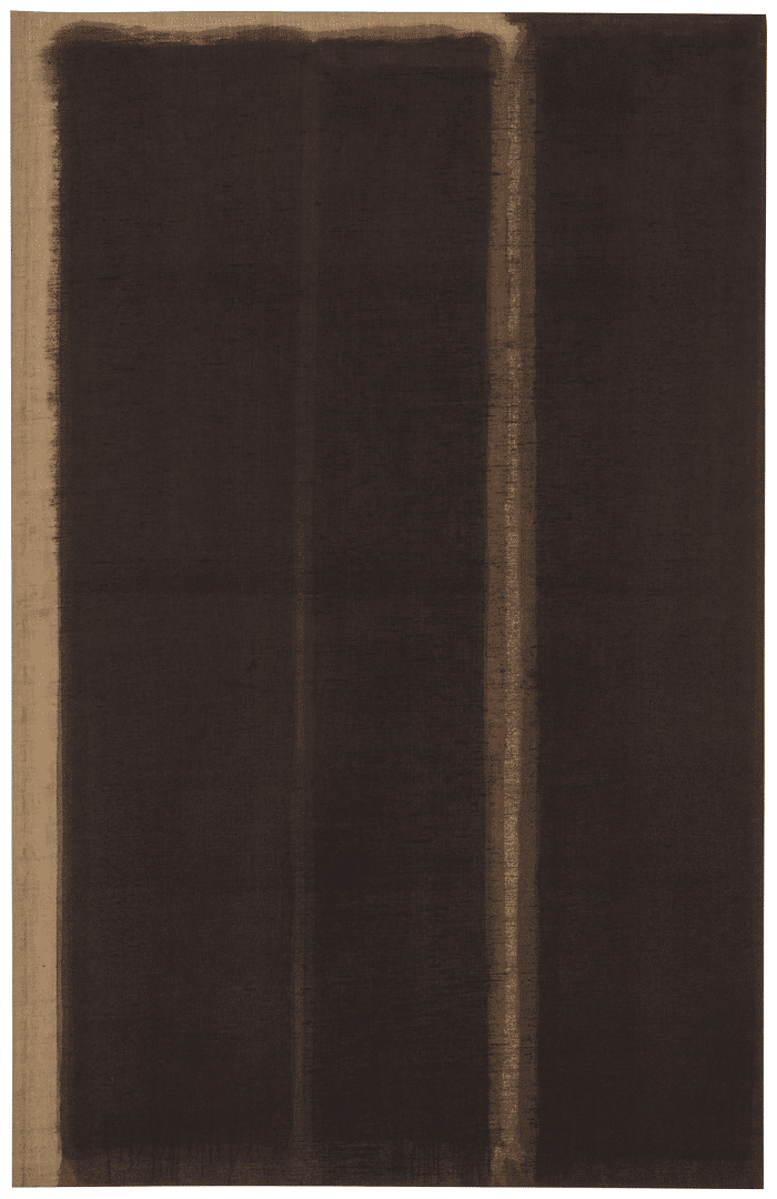 An oil painting on linen by Yun Hyong-keun, titled Umber-Blue, dated 1981.