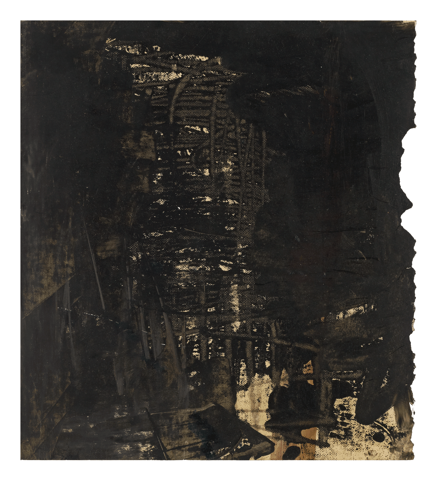 A painting by Oscar Murillo, titled Untitled, dated 2015.