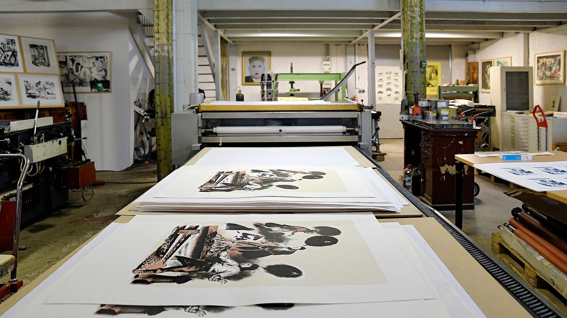 A view of Neo Rauch's studio, dated 2020