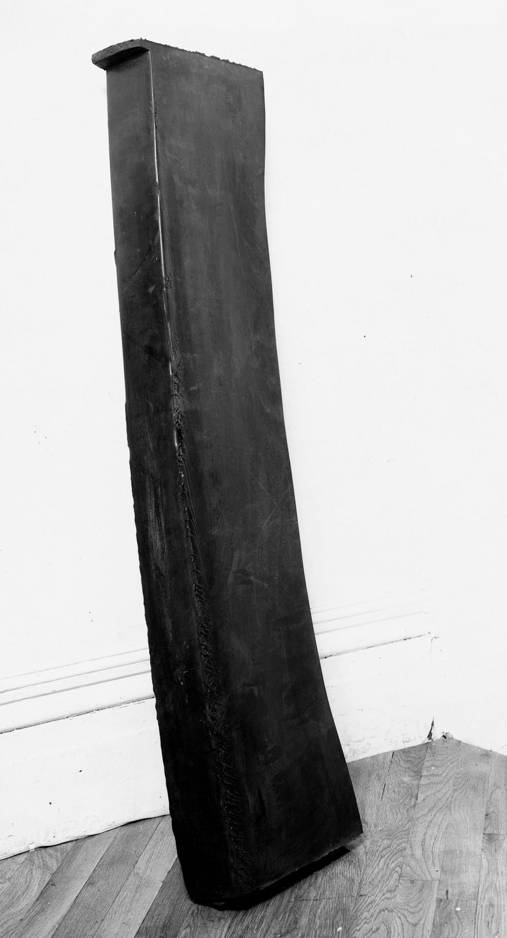 A vulcanized rubber sculpture by Richard Serra, titled Chunk, dated 1967.
