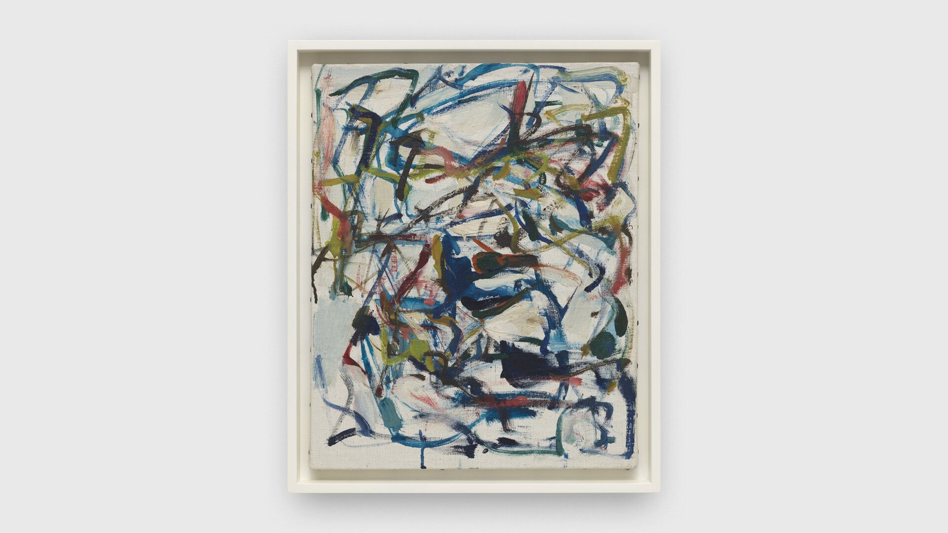 An untitled oil painting on canvas by Joan Mitchell, circa 1956.