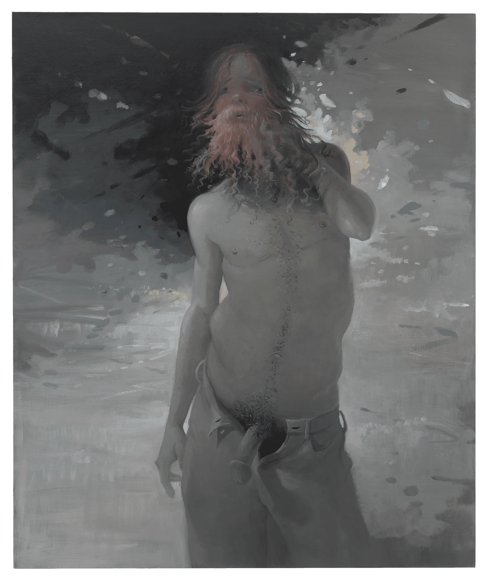 A painting by Lisa Yuskavage, titled Dude Looks Like Jesus, dated 2014.