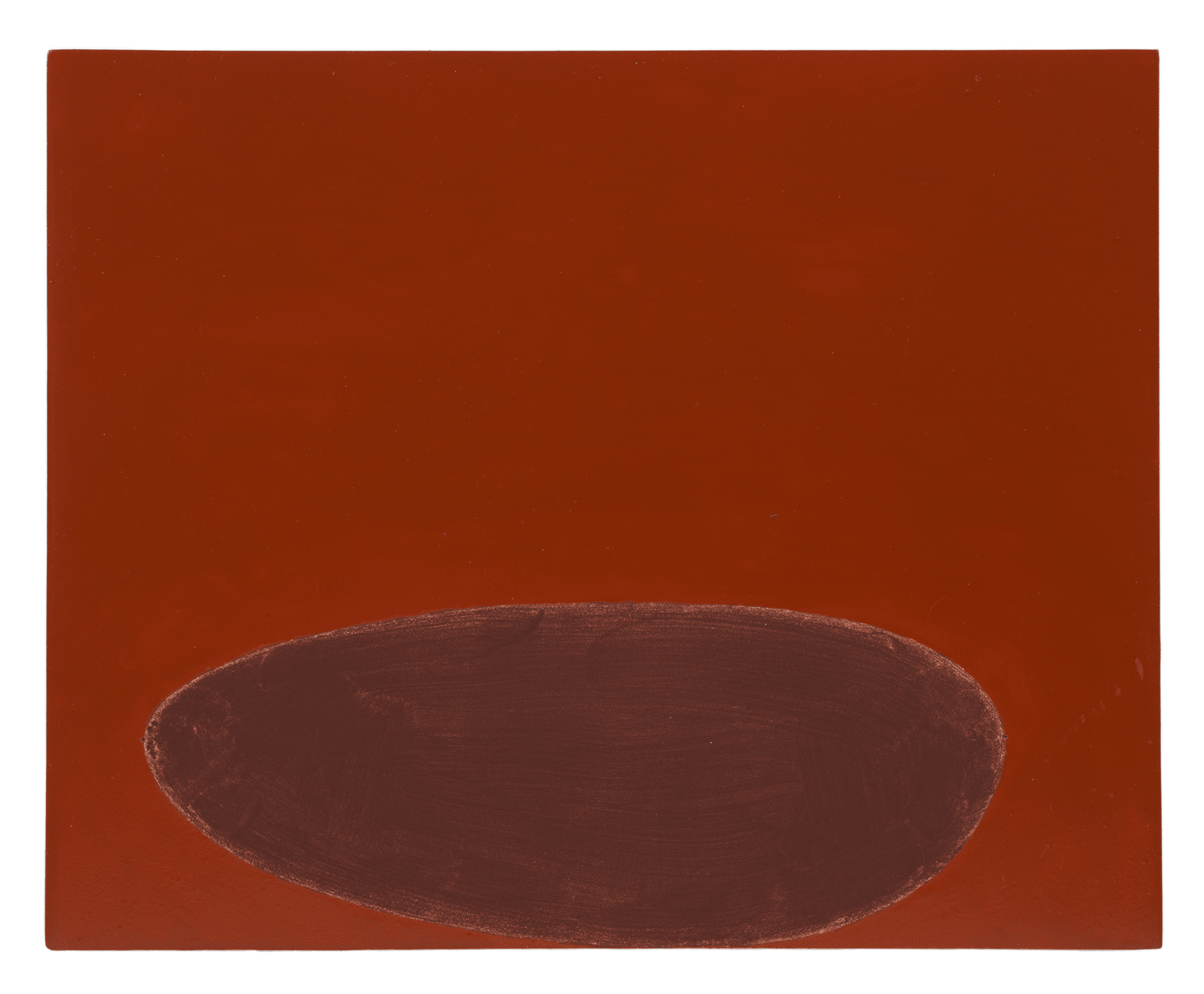 A painting by Suzan Frecon, titled Red and Red Study, dated 2017.