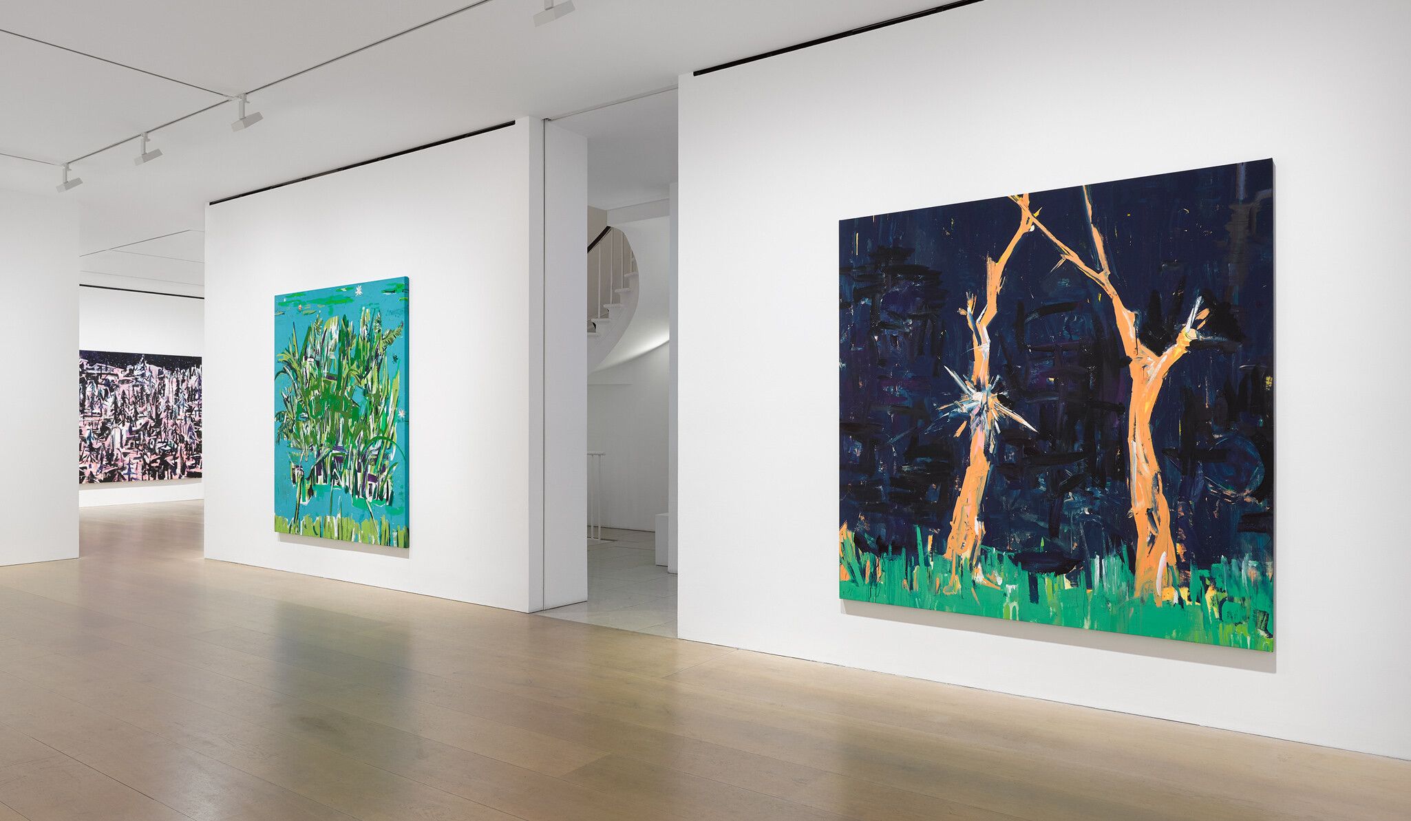 An installation view of an exhibition titled Cy Gavin at David Zwirner, London, in 2021.