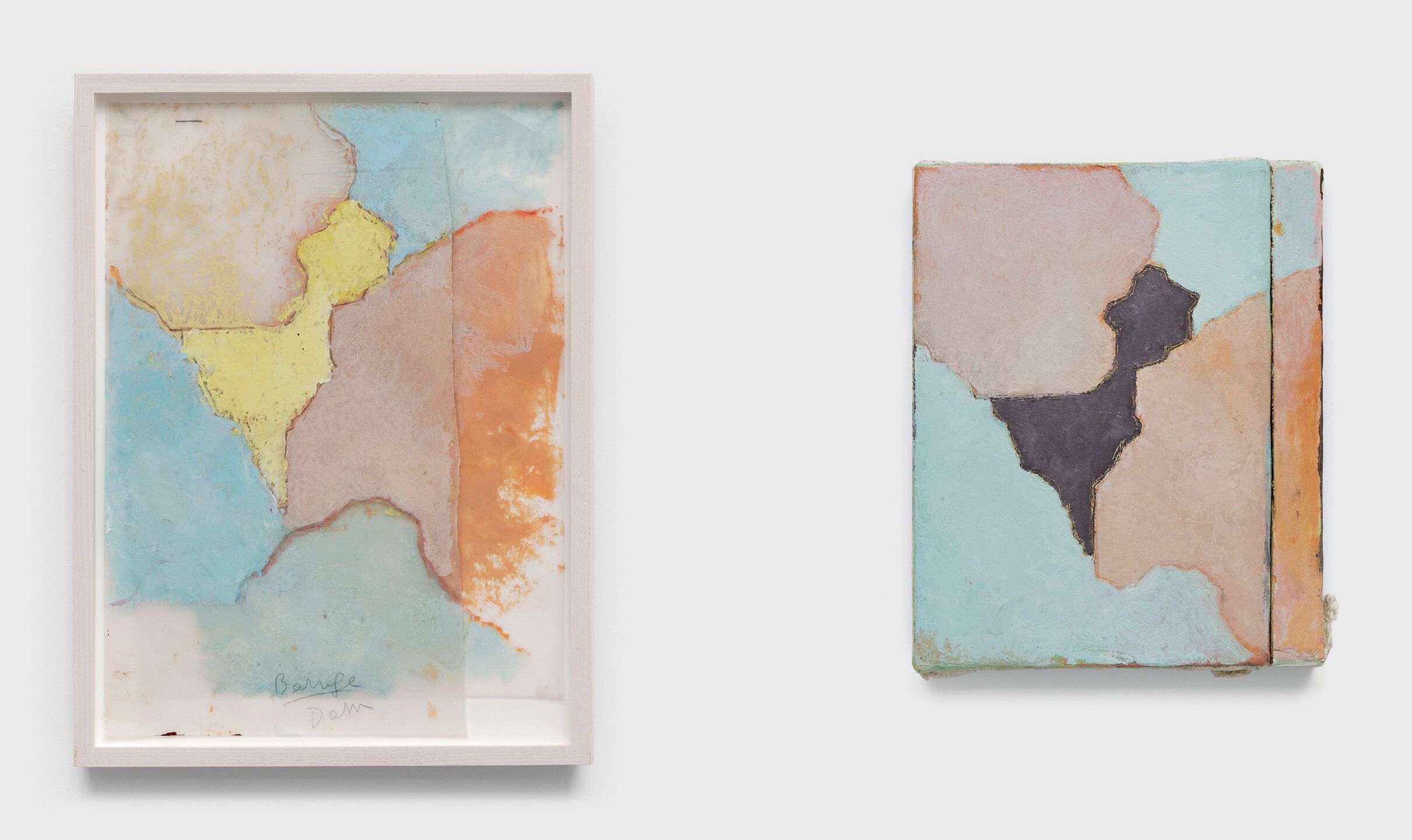 A diptych by Francis Alÿs, titled Untitled (Don't Cross the Bridge Before You Get to the River), dated 2006 to 2008.
