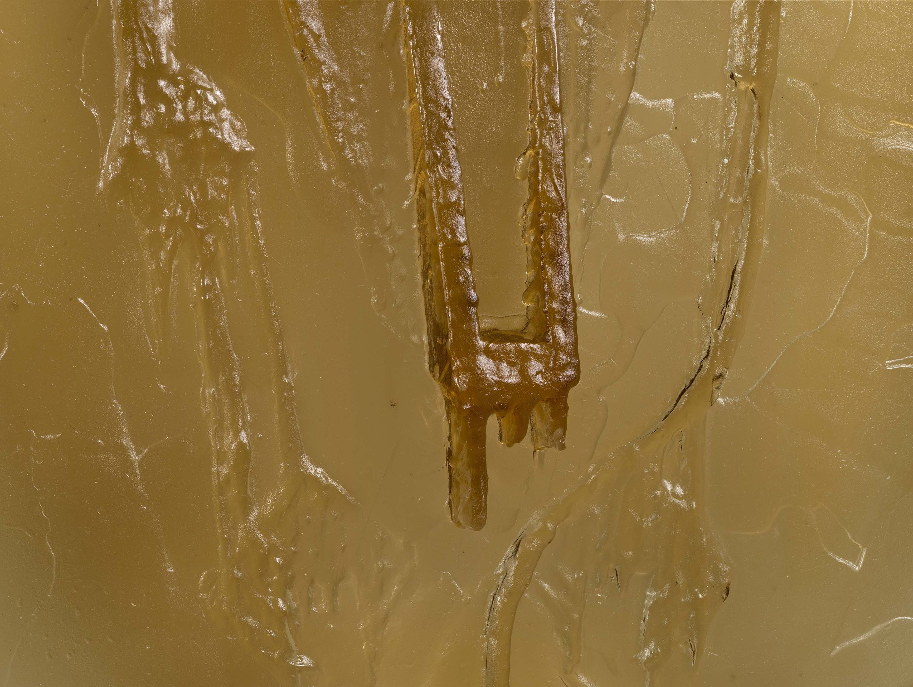 A detail from a sculpture by Andra Ursuta, titled Private Dancer (Peach), dated 2025.