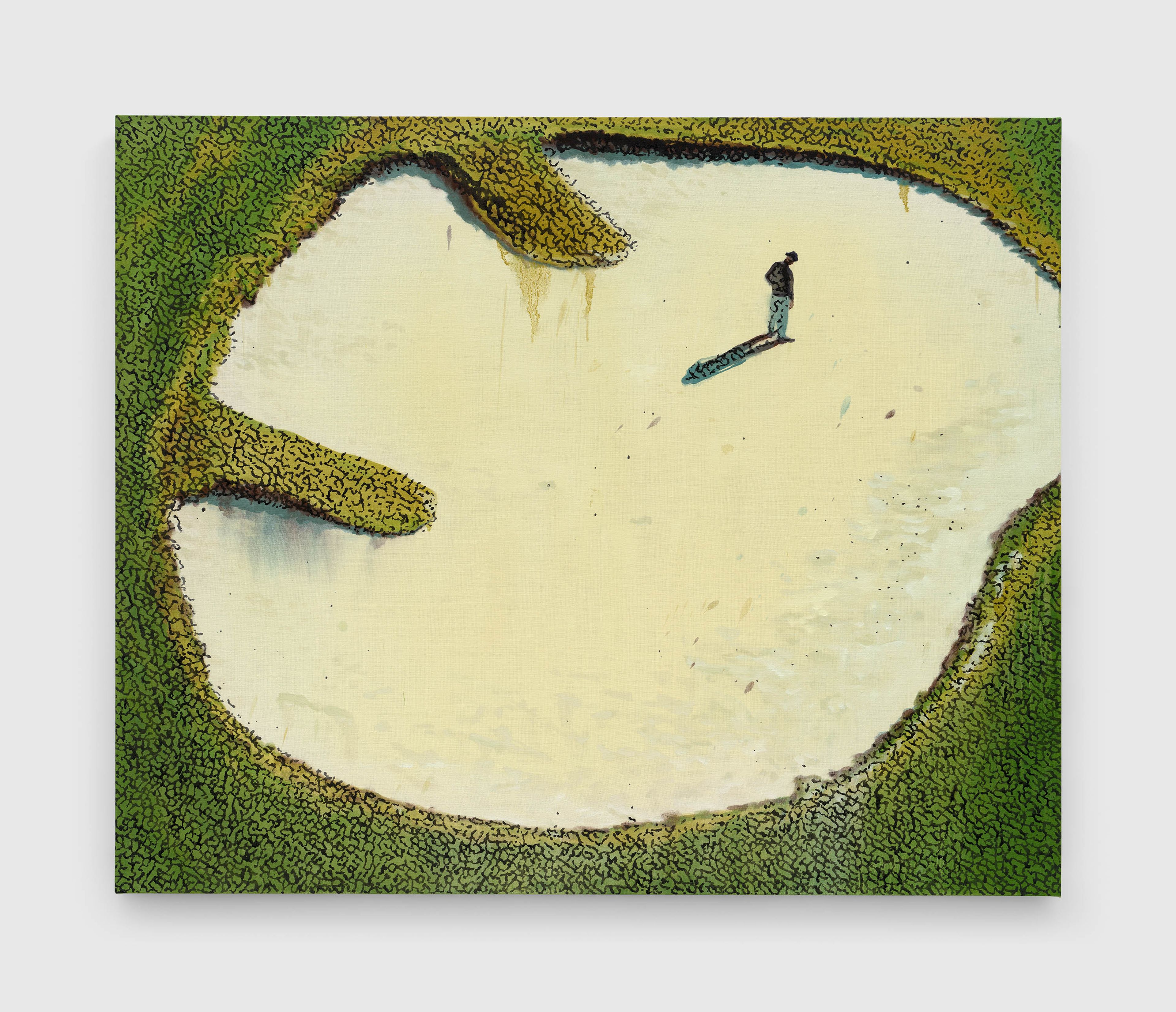 A painting by Nate Lowman, titled Home Alone, dated 2024.